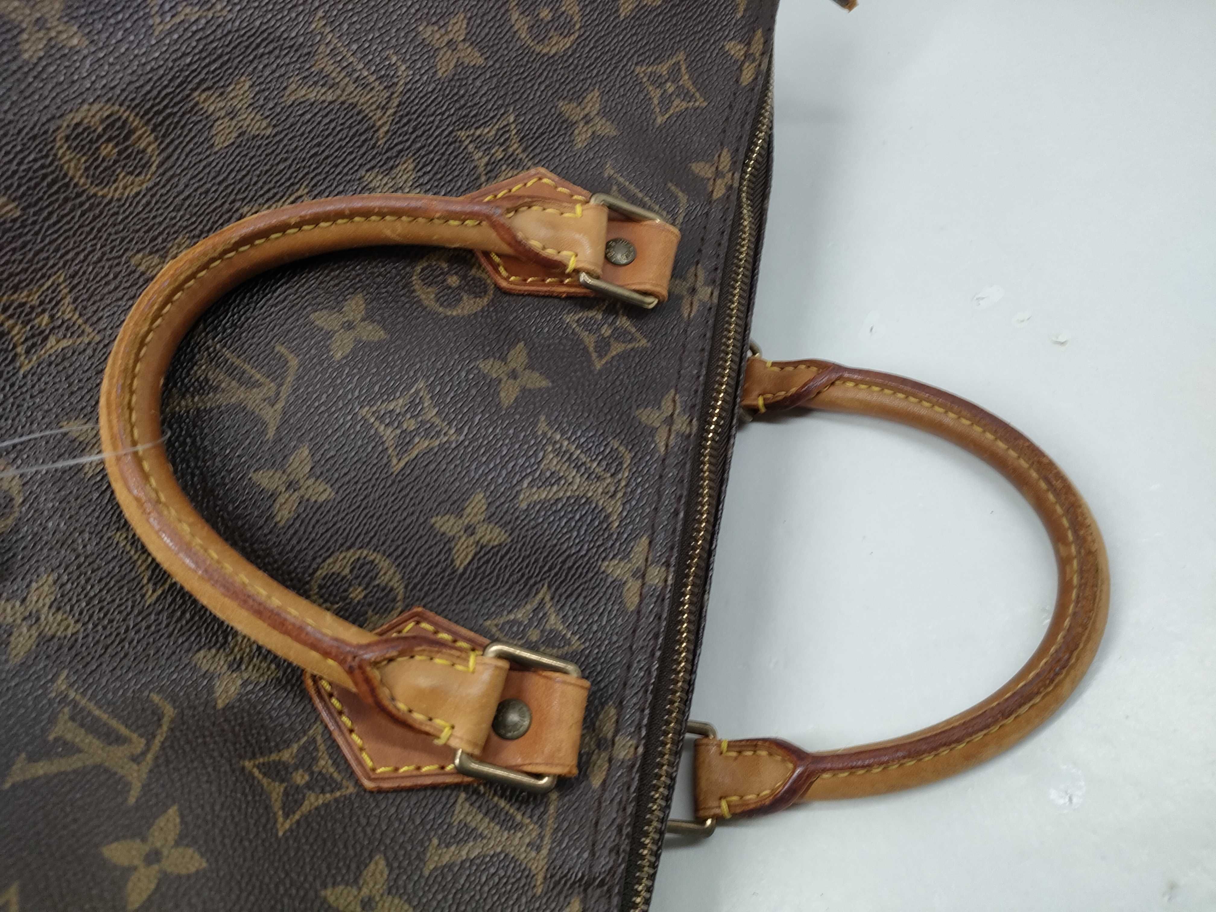 【水曜終了】(10229_0114)LOUIS VUITTON モノグラム M41106 スピーディ40 1993年製 パドロック有 鍵無 ファスナーヌメ革ちぎれ ボストンバッグ
