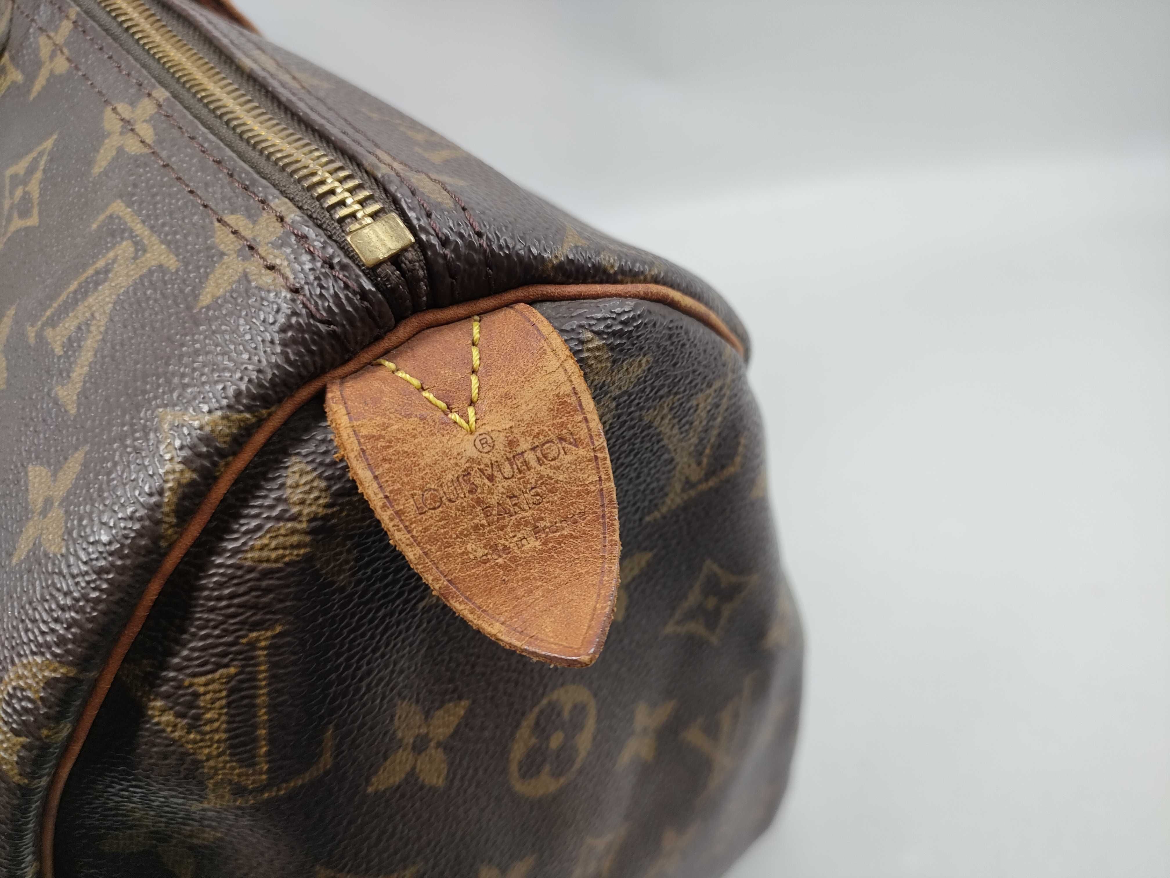 【水曜終了】(10229_0114)LOUIS VUITTON モノグラム M41106 スピーディ40 1993年製 パドロック有 鍵無 ファスナーヌメ革ちぎれ ボストンバッグ