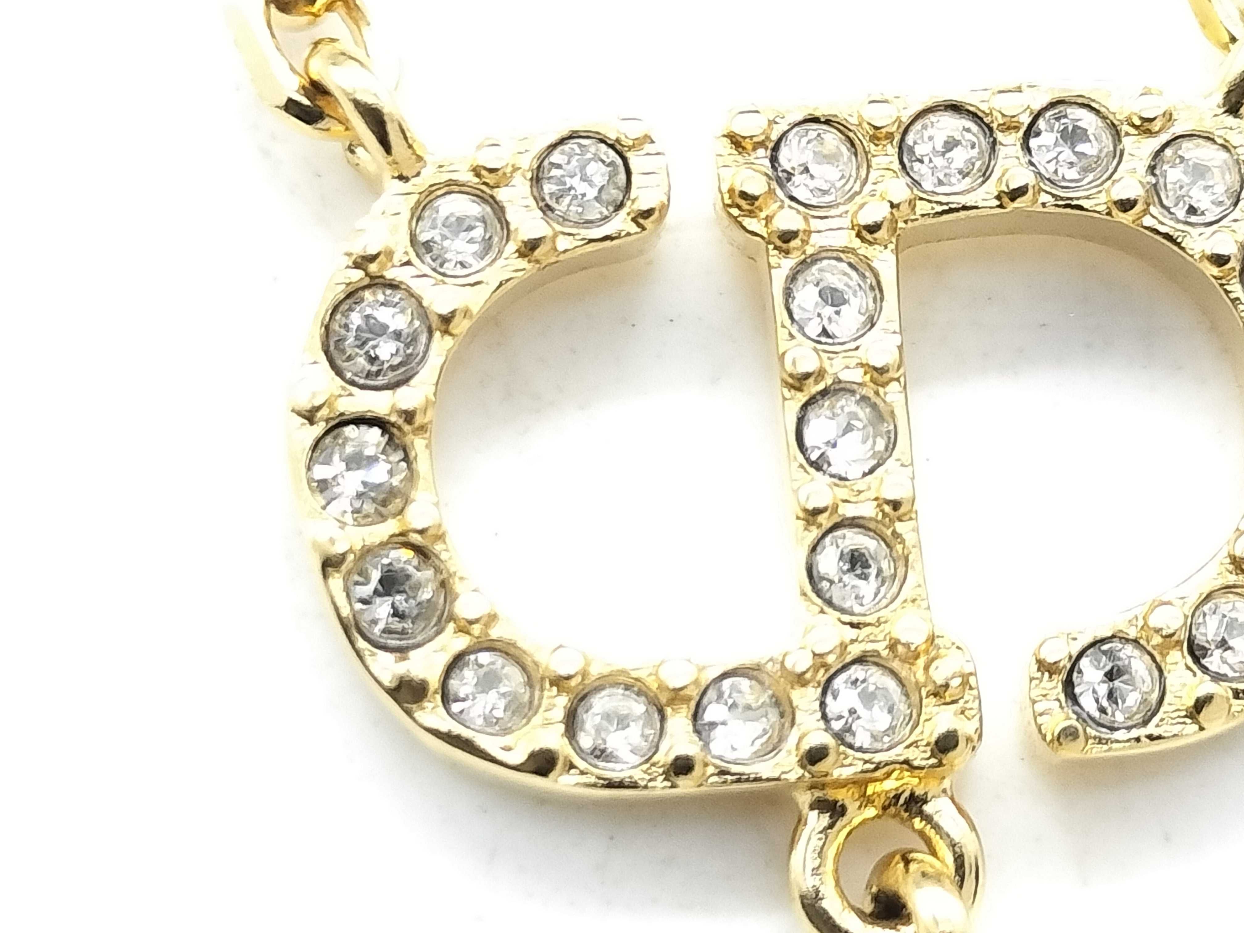 【水曜終了】(10221_0718)Dior ラインストーン ネックレス ネックレス