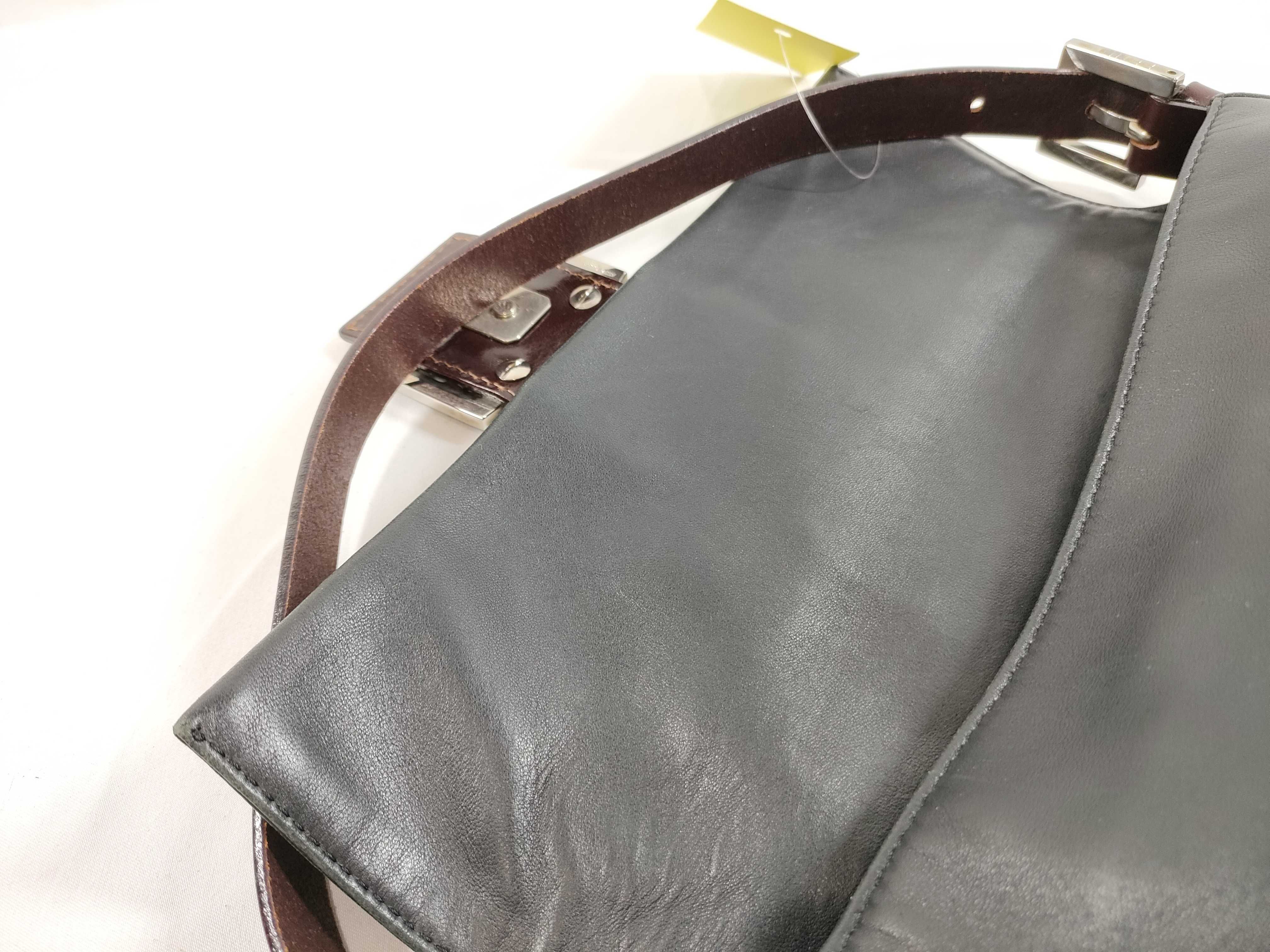 【水曜終了】(10230_0324)FENDI マンマ マンマバケット レザー ブラック ハンドバッグ
