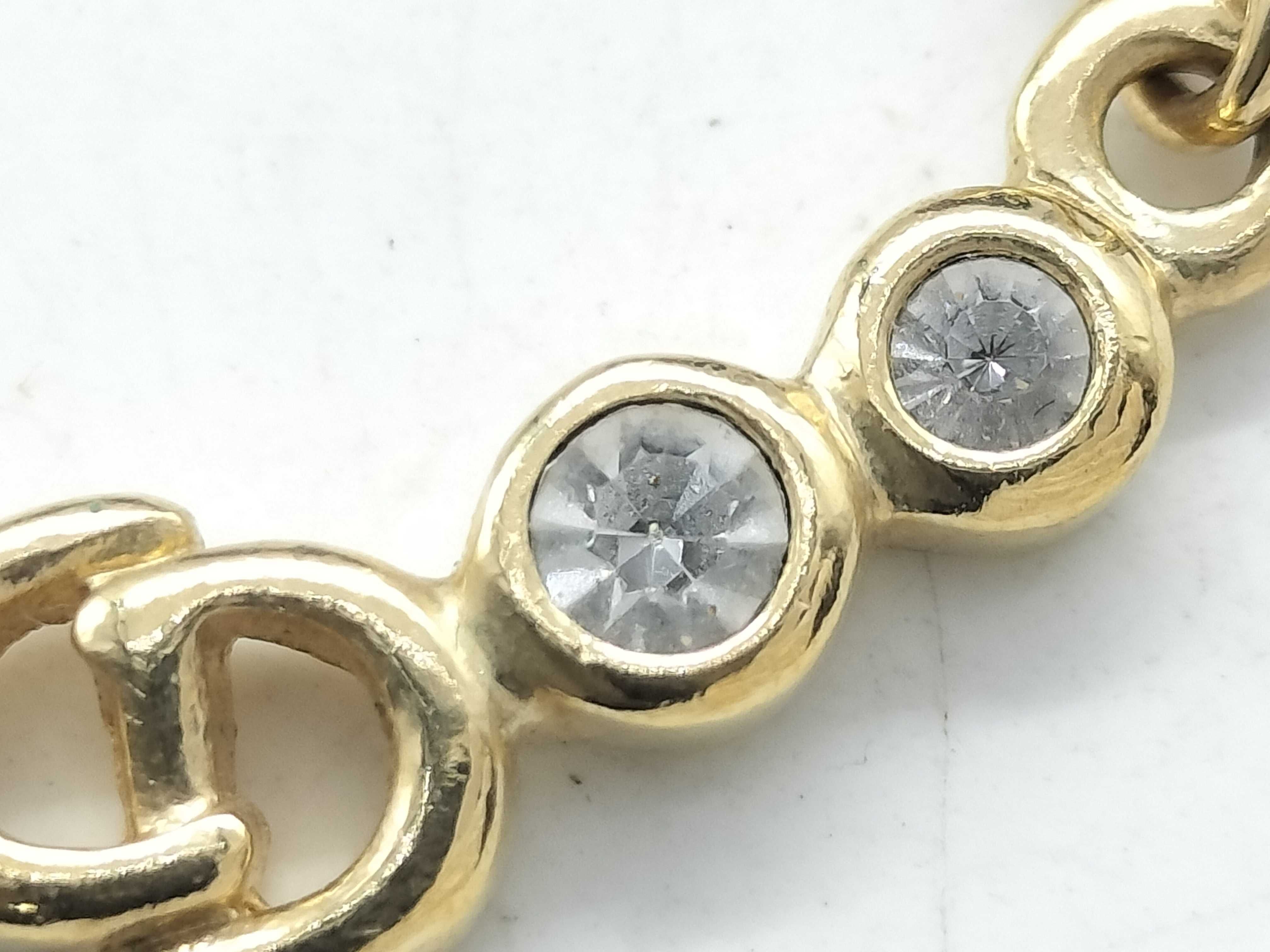 【水曜終了】(10221_0719)Dior CDロゴ ライトストーン ネックレス ネックレス