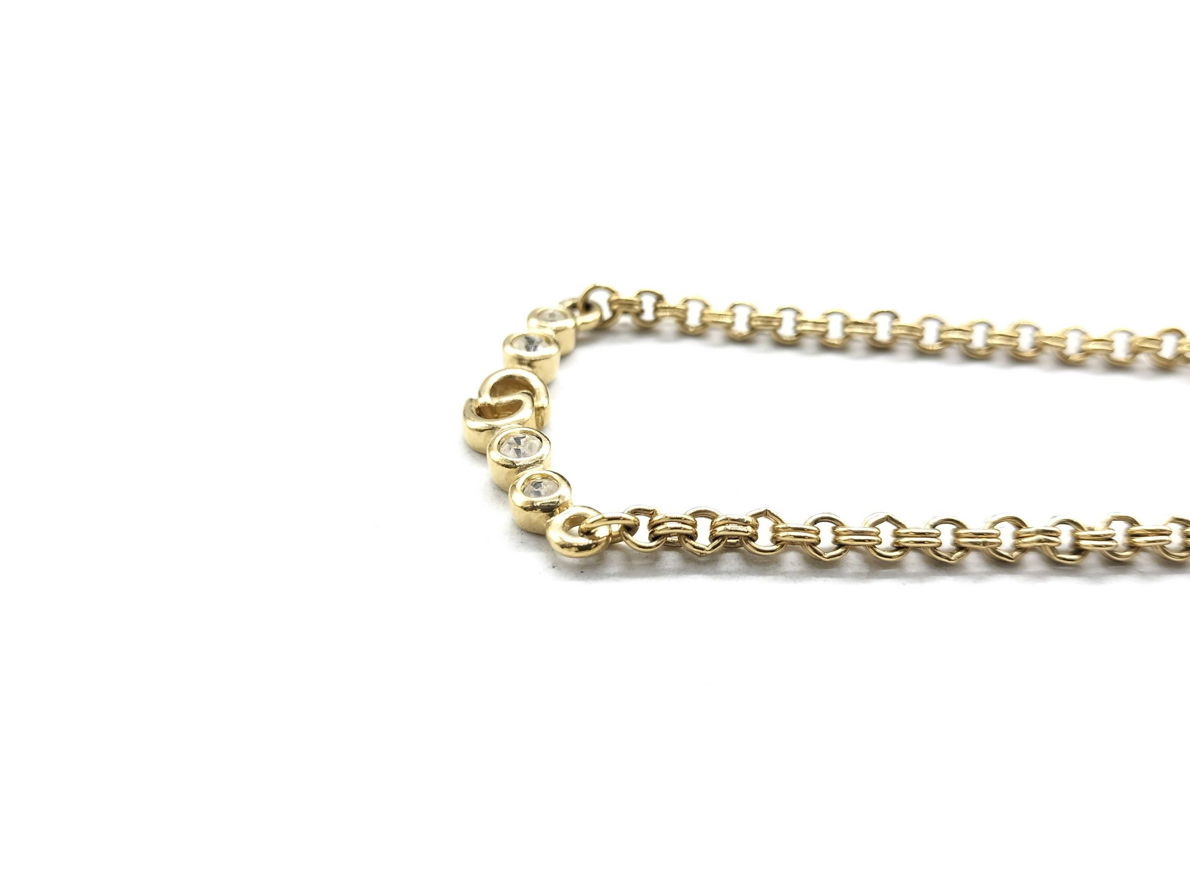 【水曜終了】(10221_0719)Dior CDロゴ ライトストーン ネックレス ネックレス