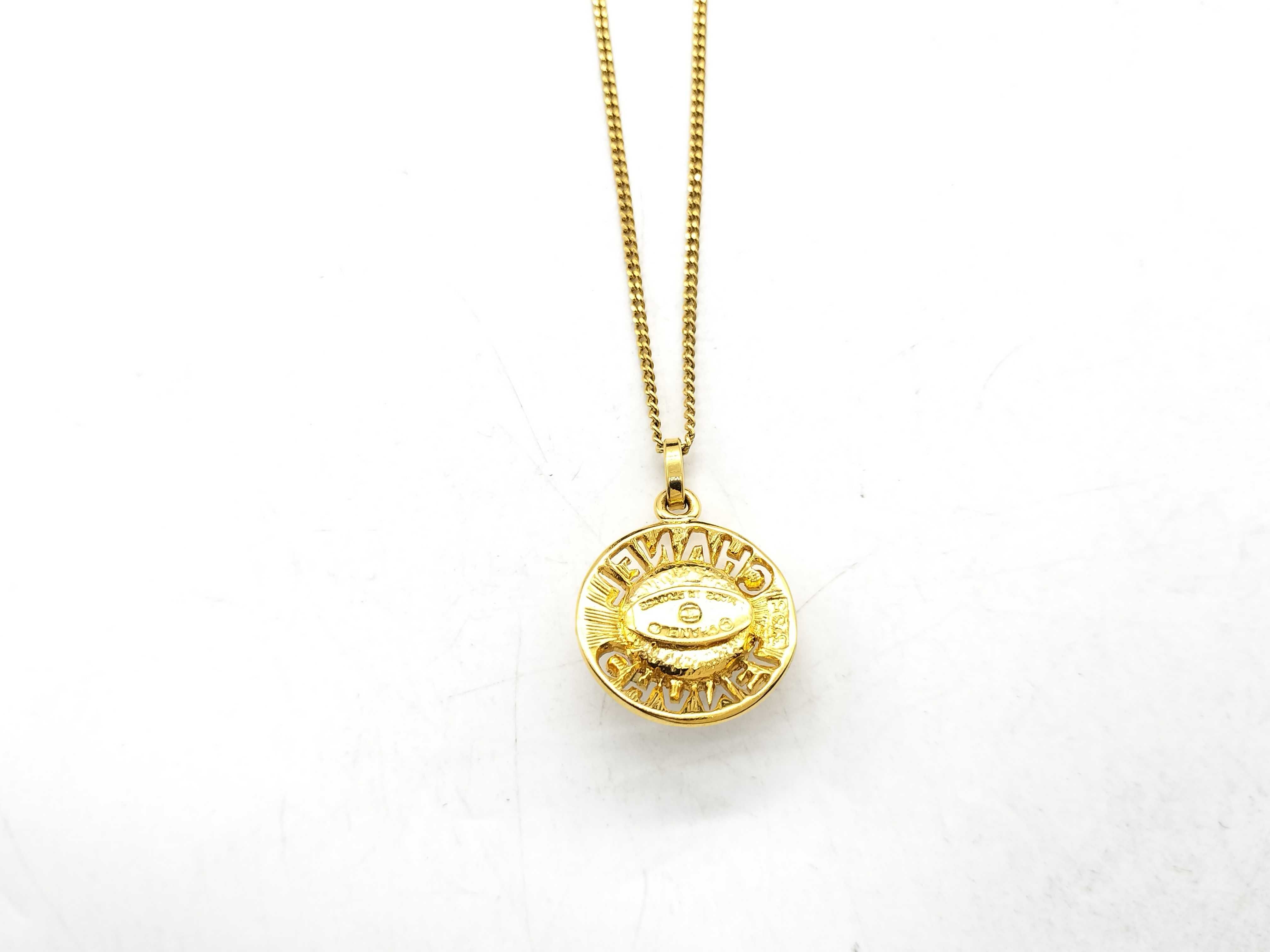 【水曜終了】(10228_0049)CHANEL フェイクパール ロゴ ネックレス ネックレス