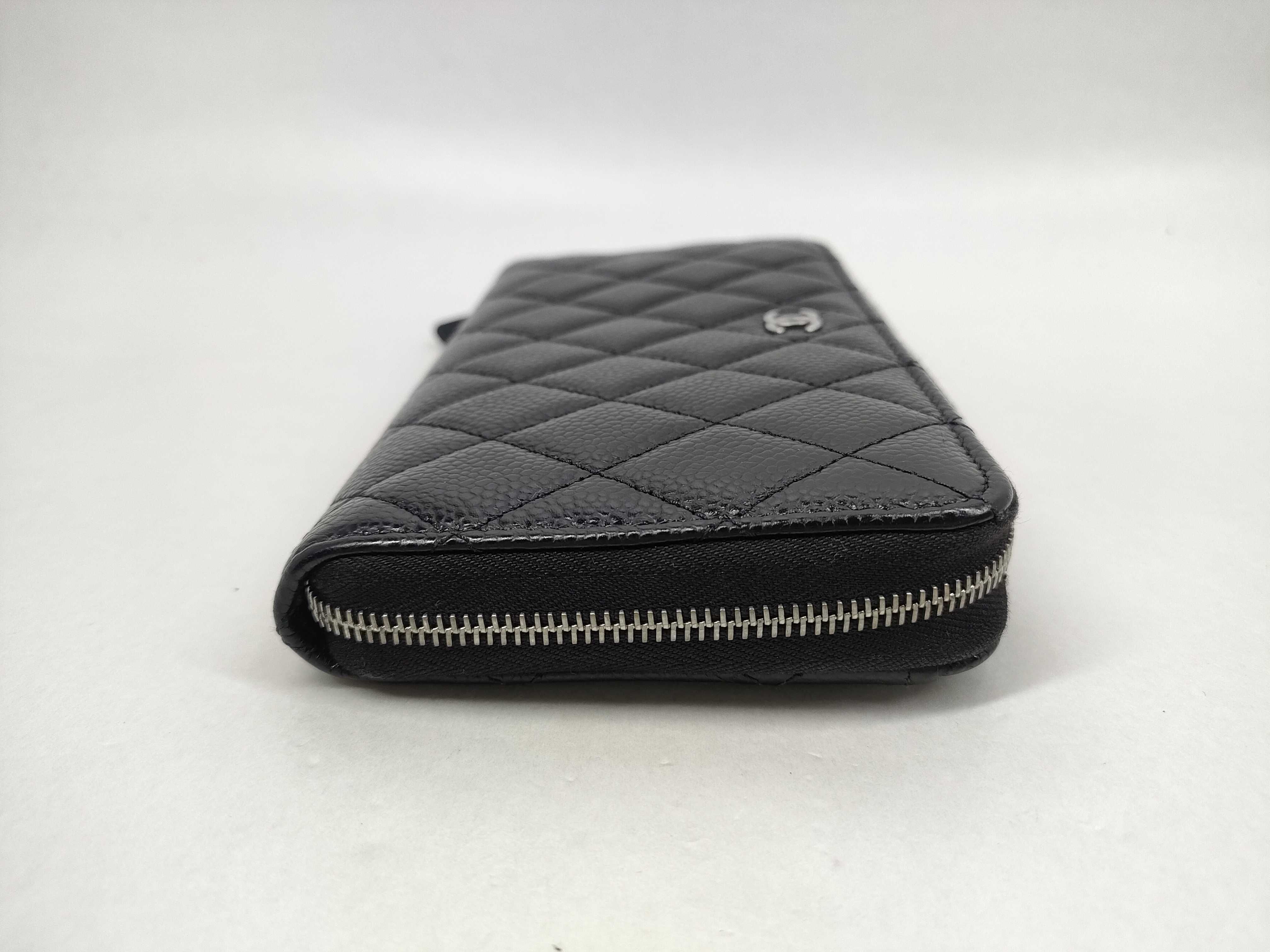 【水曜終了】(10217_0112)CHANEL キャビアスキン ラウンドファスナー 長財布 財布