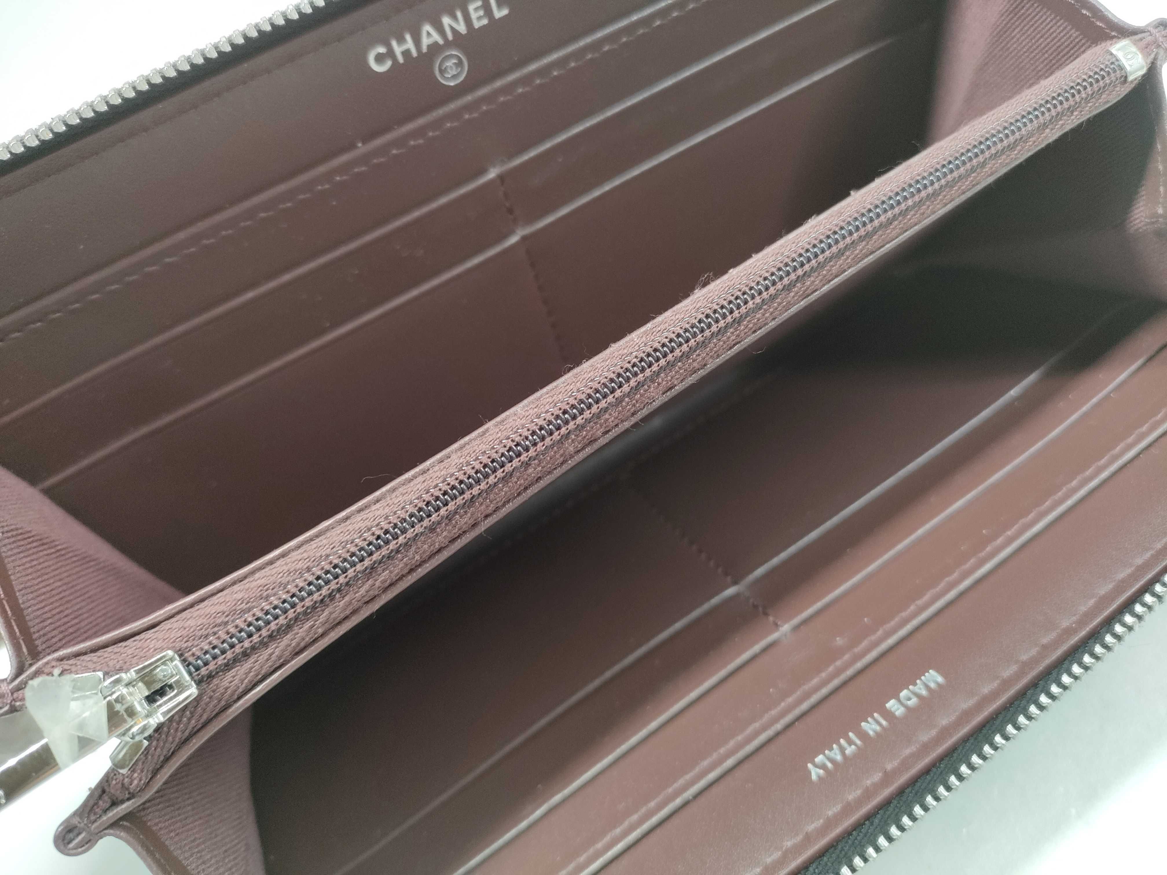 【水曜終了】(10217_0112)CHANEL キャビアスキン ラウンドファスナー 長財布 財布