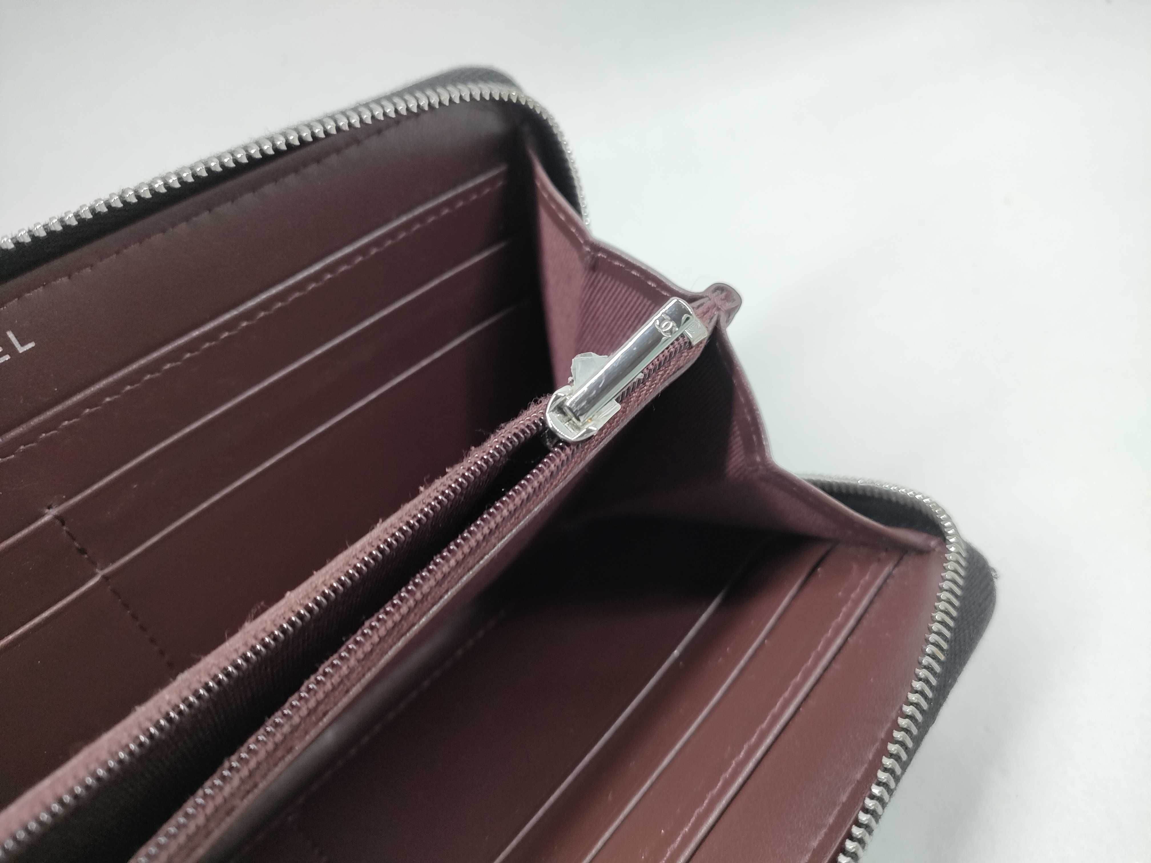 【水曜終了】(10217_0112)CHANEL キャビアスキン ラウンドファスナー 長財布 財布