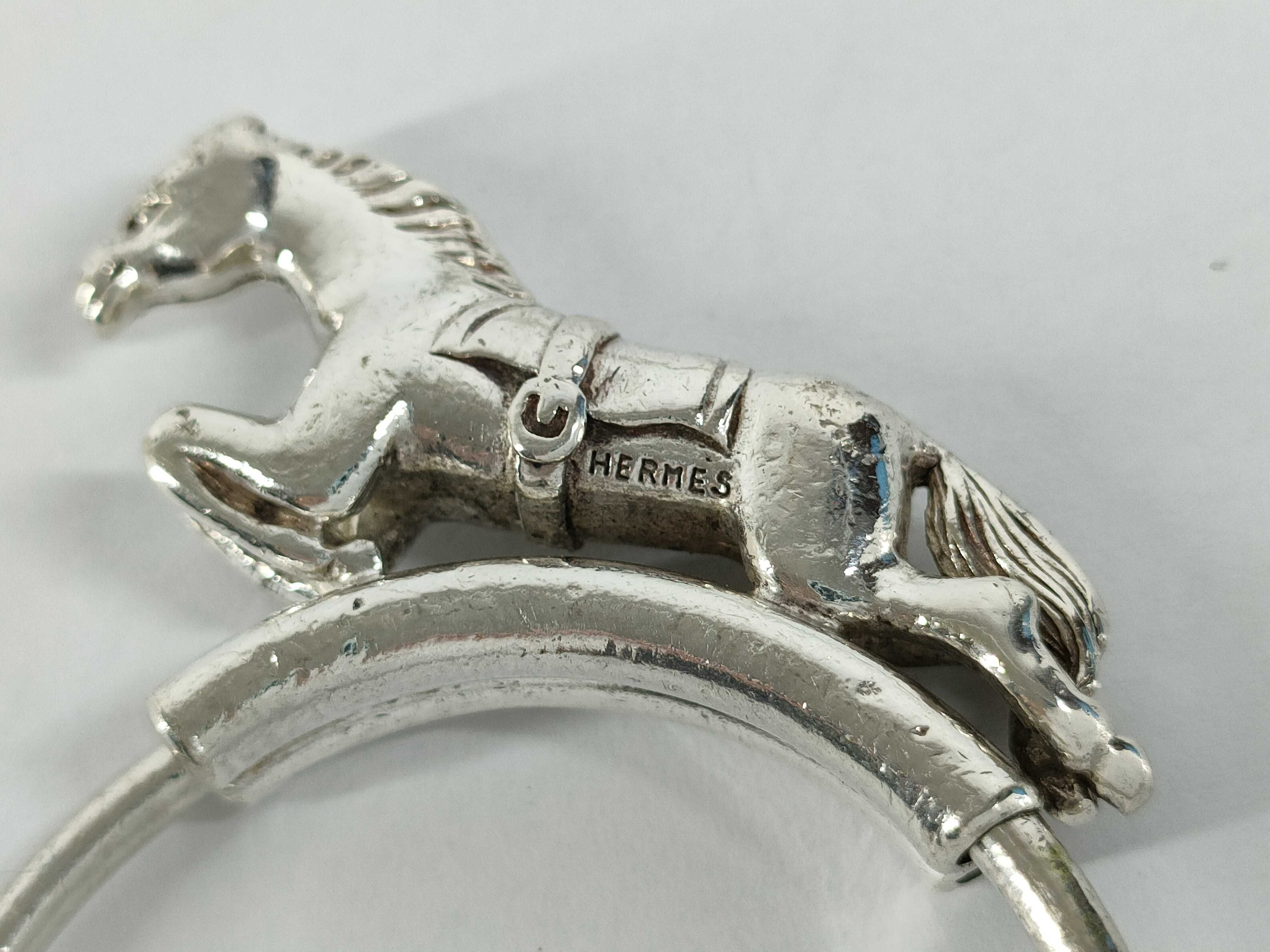 【水曜終了】(10706_0015)HERMES Hermes キーリング シルバー ホース 馬モチーフ キーケース・キーホルダー