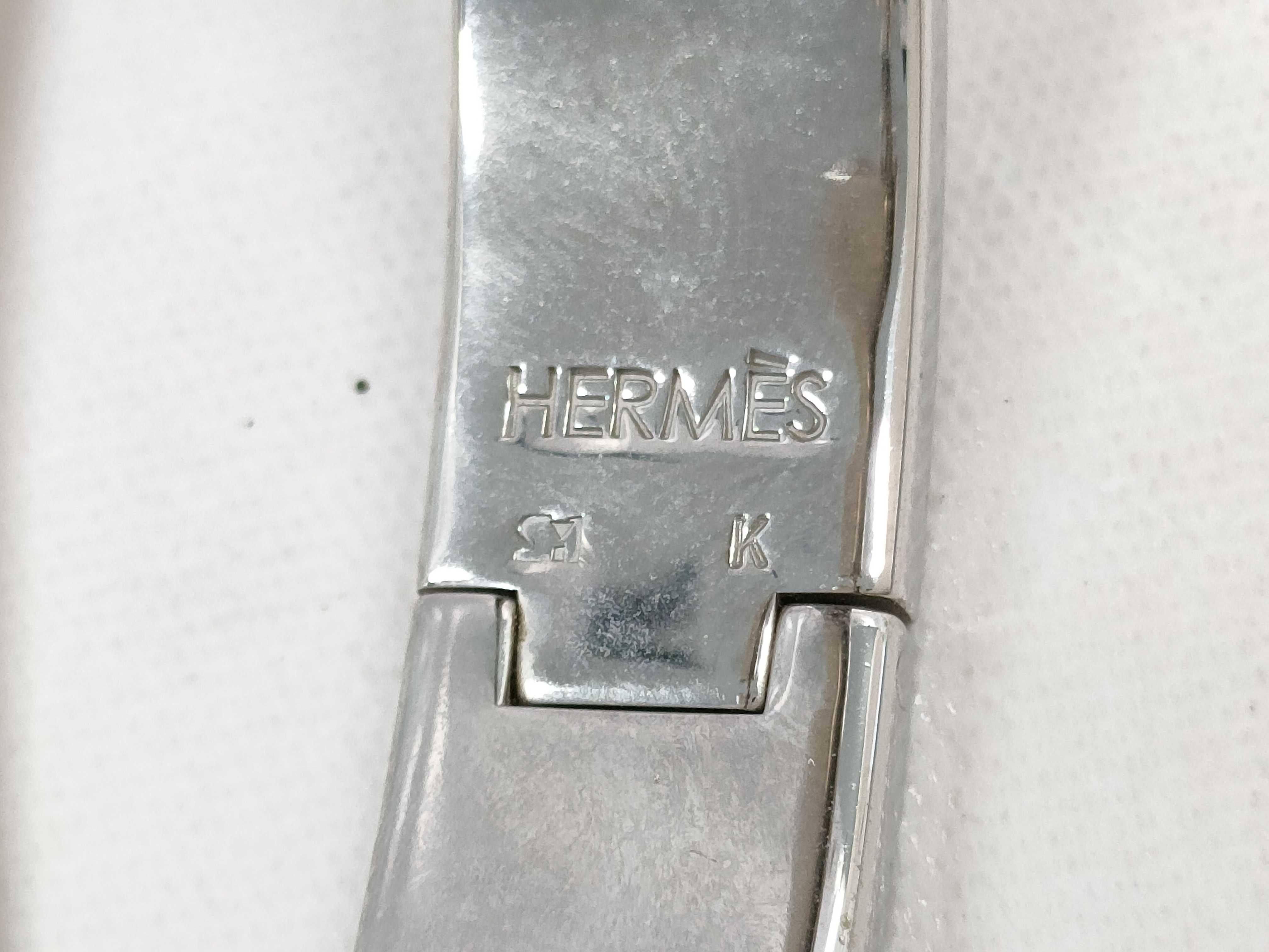 【水曜終了】(10227_0050)HERMES クリッククラック SV×ピンク バングル ブレスレット・バングル