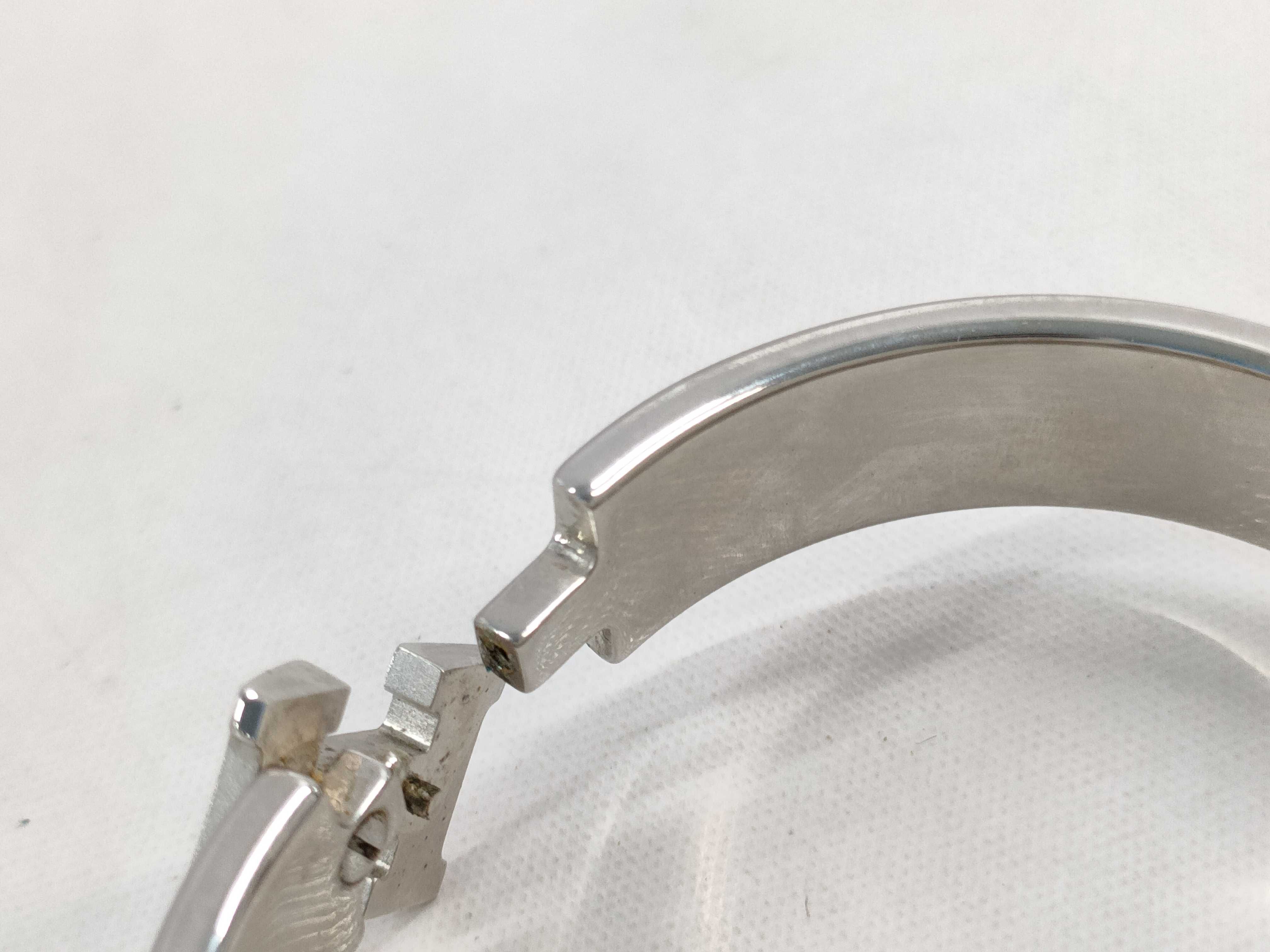 【水曜終了】(10227_0050)HERMES クリッククラック SV×ピンク バングル ブレスレット・バングル