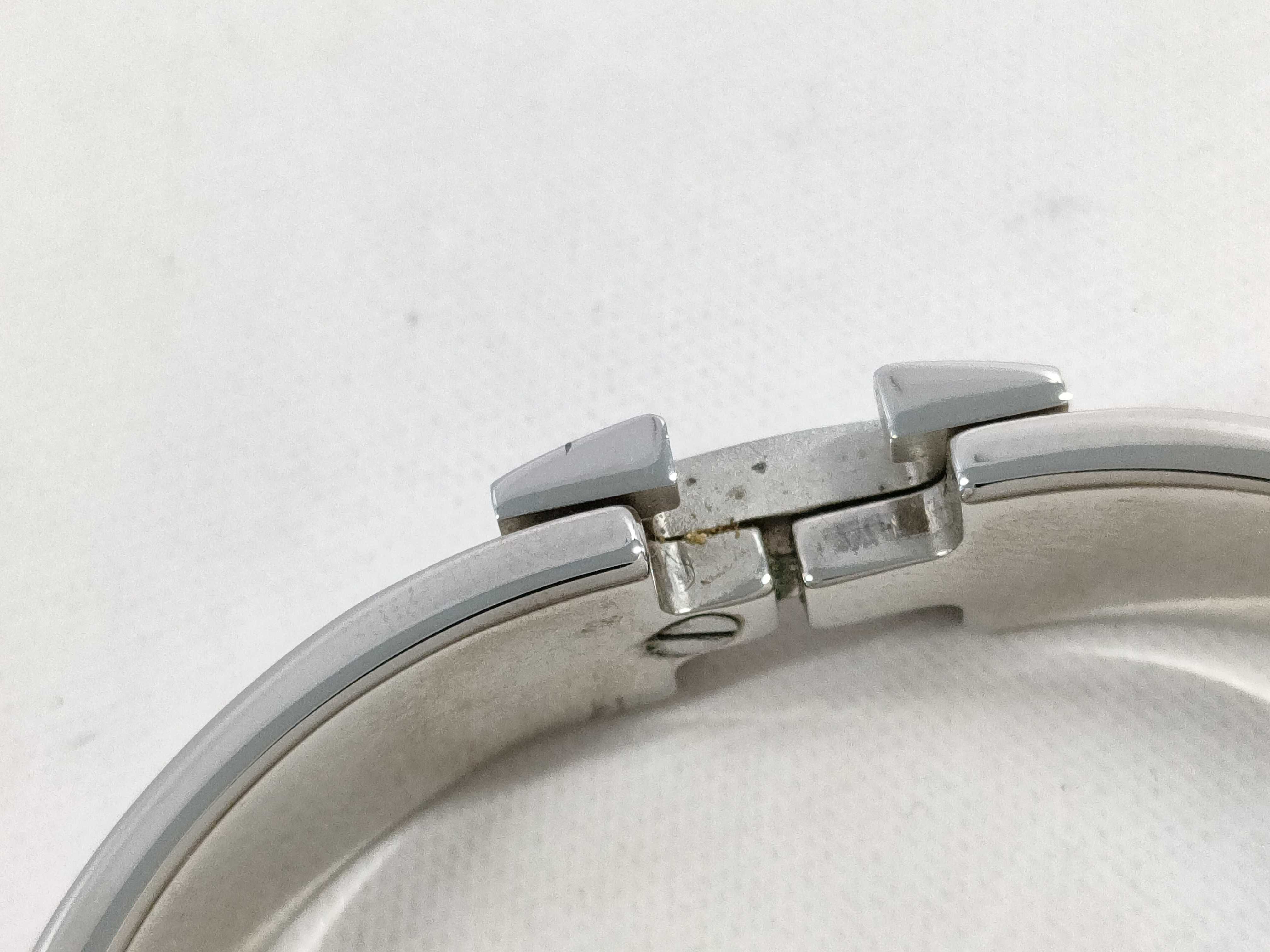 【水曜終了】(10227_0050)HERMES クリッククラック SV×ピンク バングル ブレスレット・バングル