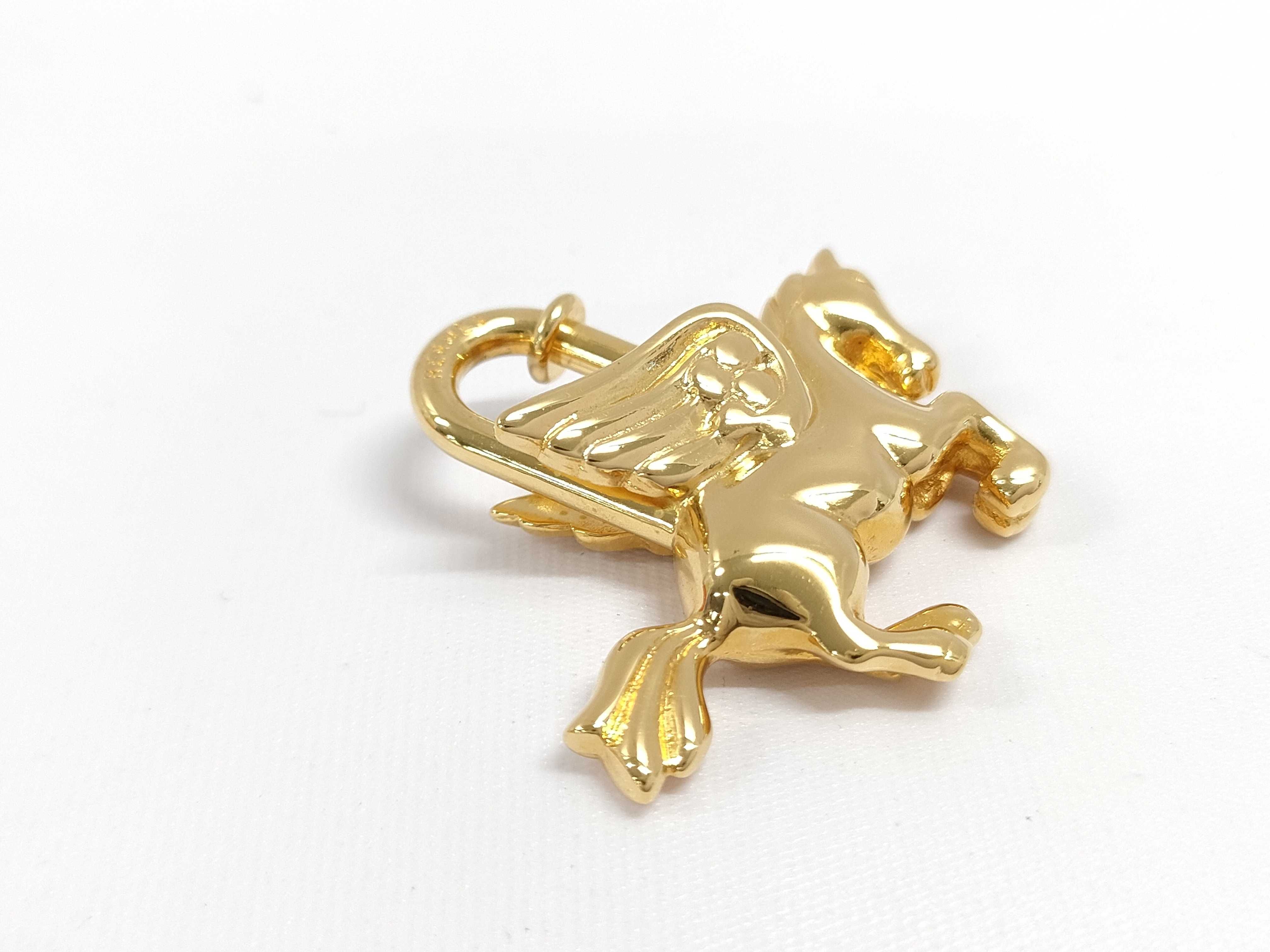 【水曜終了】(10223_0105)HERMES ペガサス チョーカー ゴールド×ブラウン その他小物