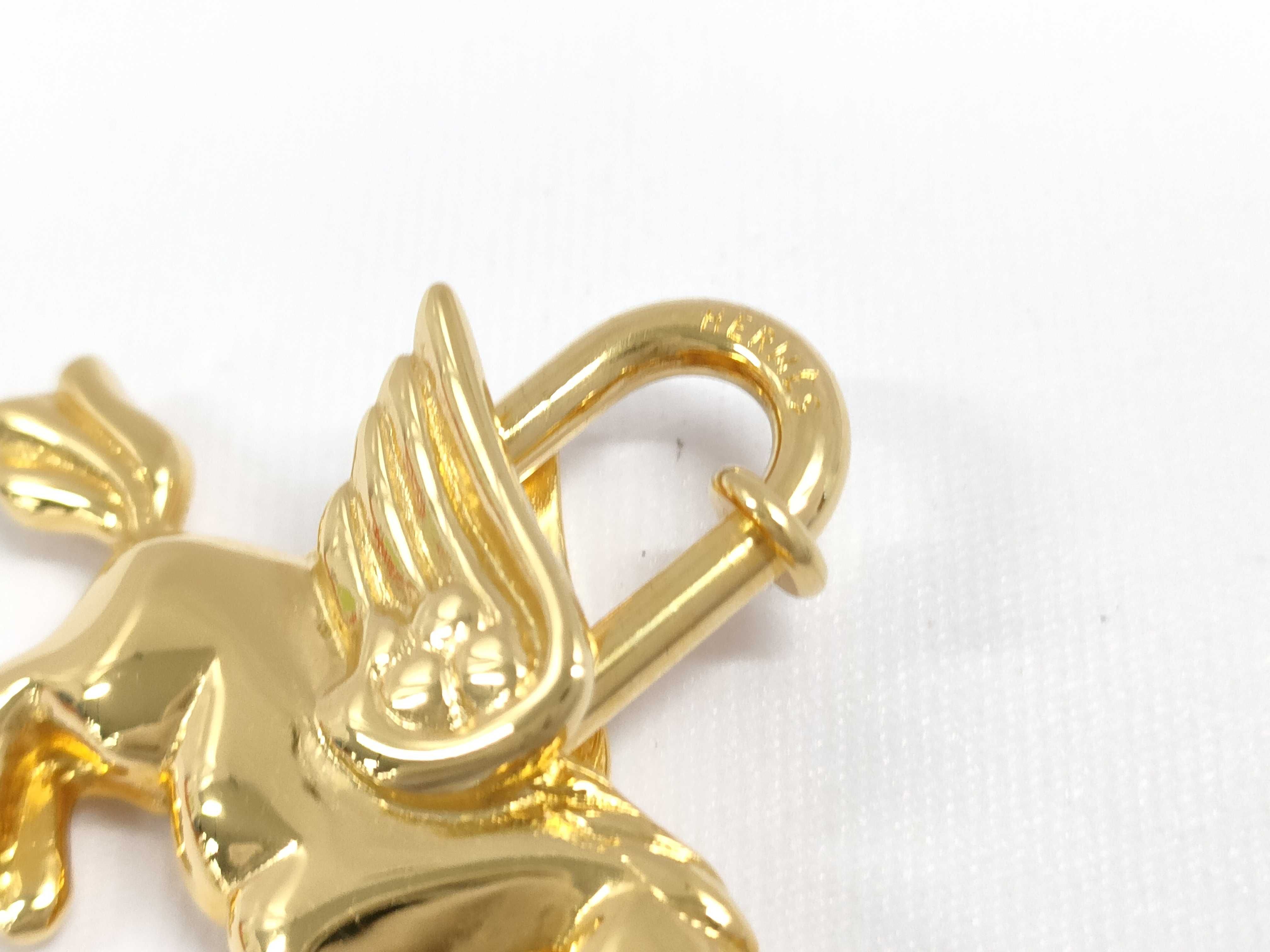 【水曜終了】(10223_0105)HERMES ペガサス チョーカー ゴールド×ブラウン その他小物