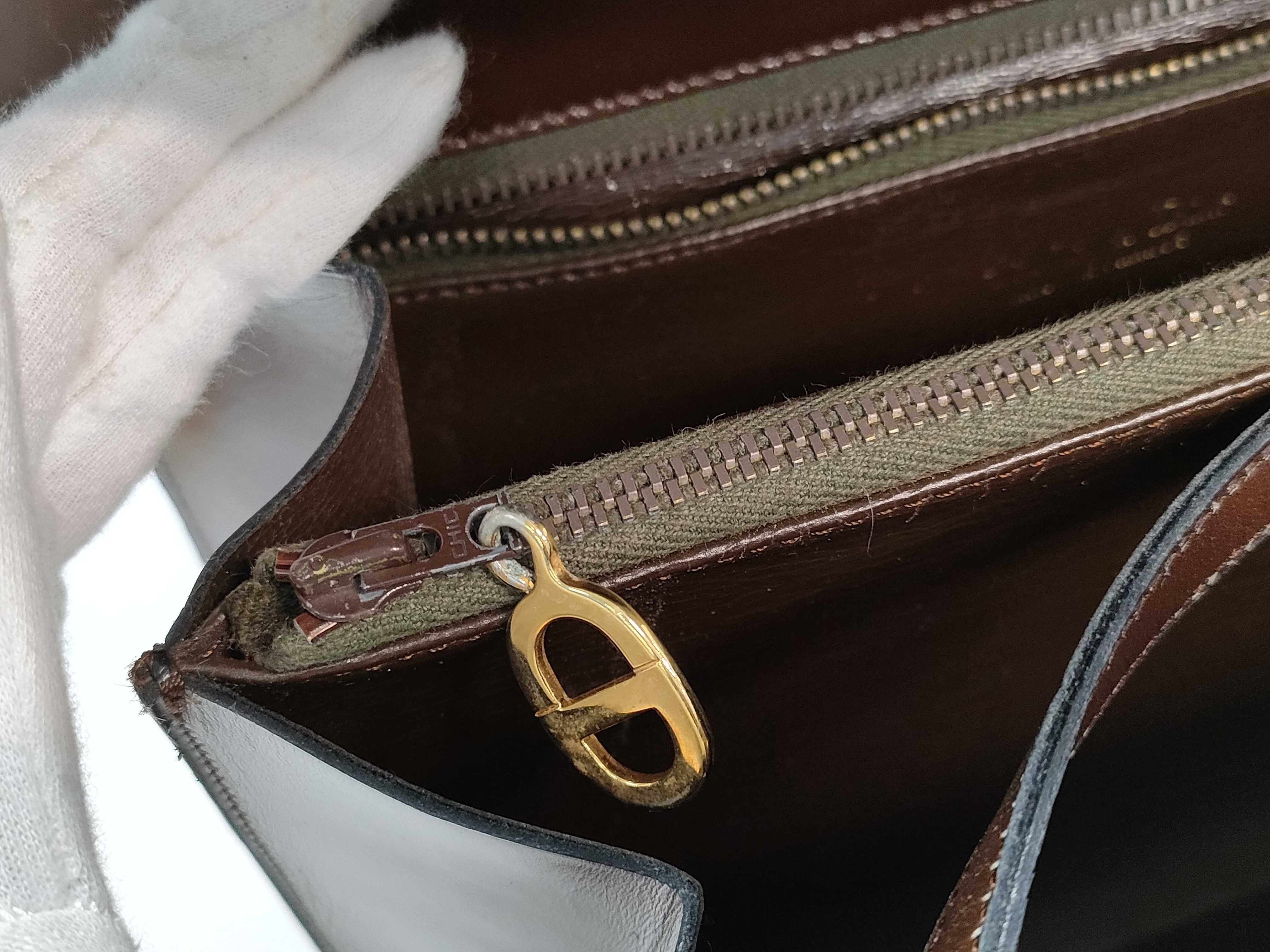 【水曜終了】(10220_0493)Dior レザー プッシュロック ハンドバッグ ハンドバッグ