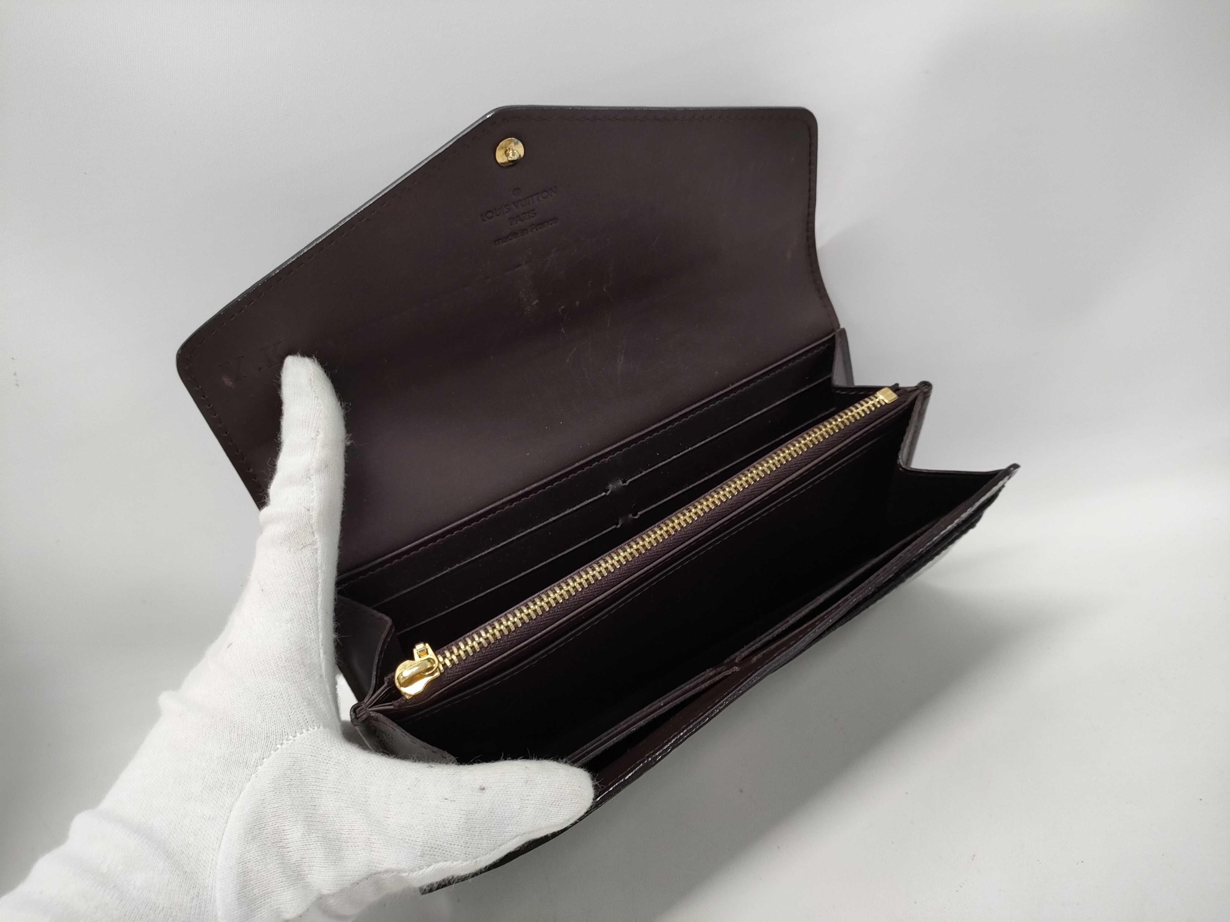 【水曜終了】(10229_0323)LOUIS VUITTON ヴェルニ ポルトフォイユサラ ネーム入り 財布