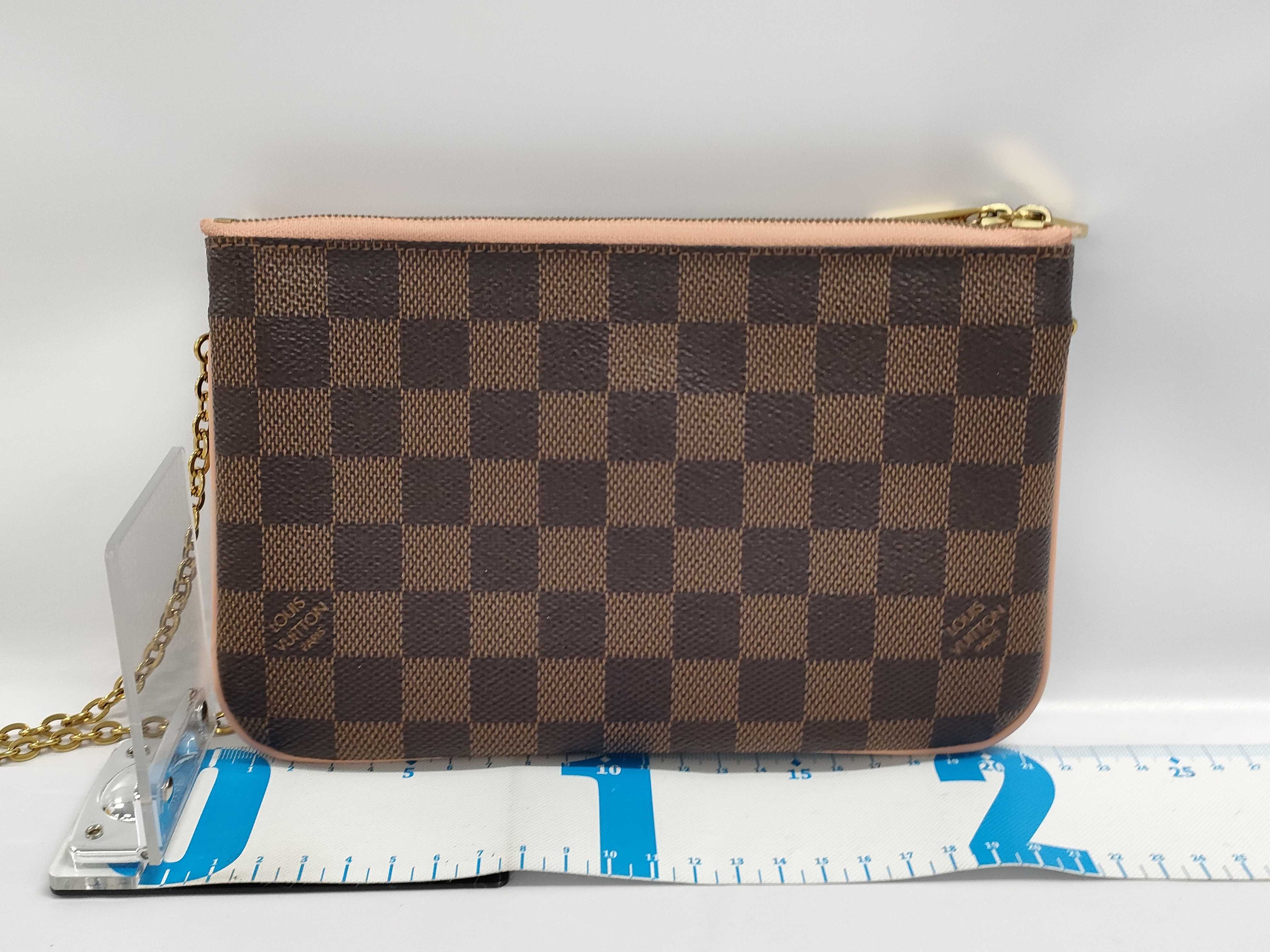 【水曜終了】(10218_0110)LOUIS VUITTON ダミエ ポシェットドゥーブル ポーチ