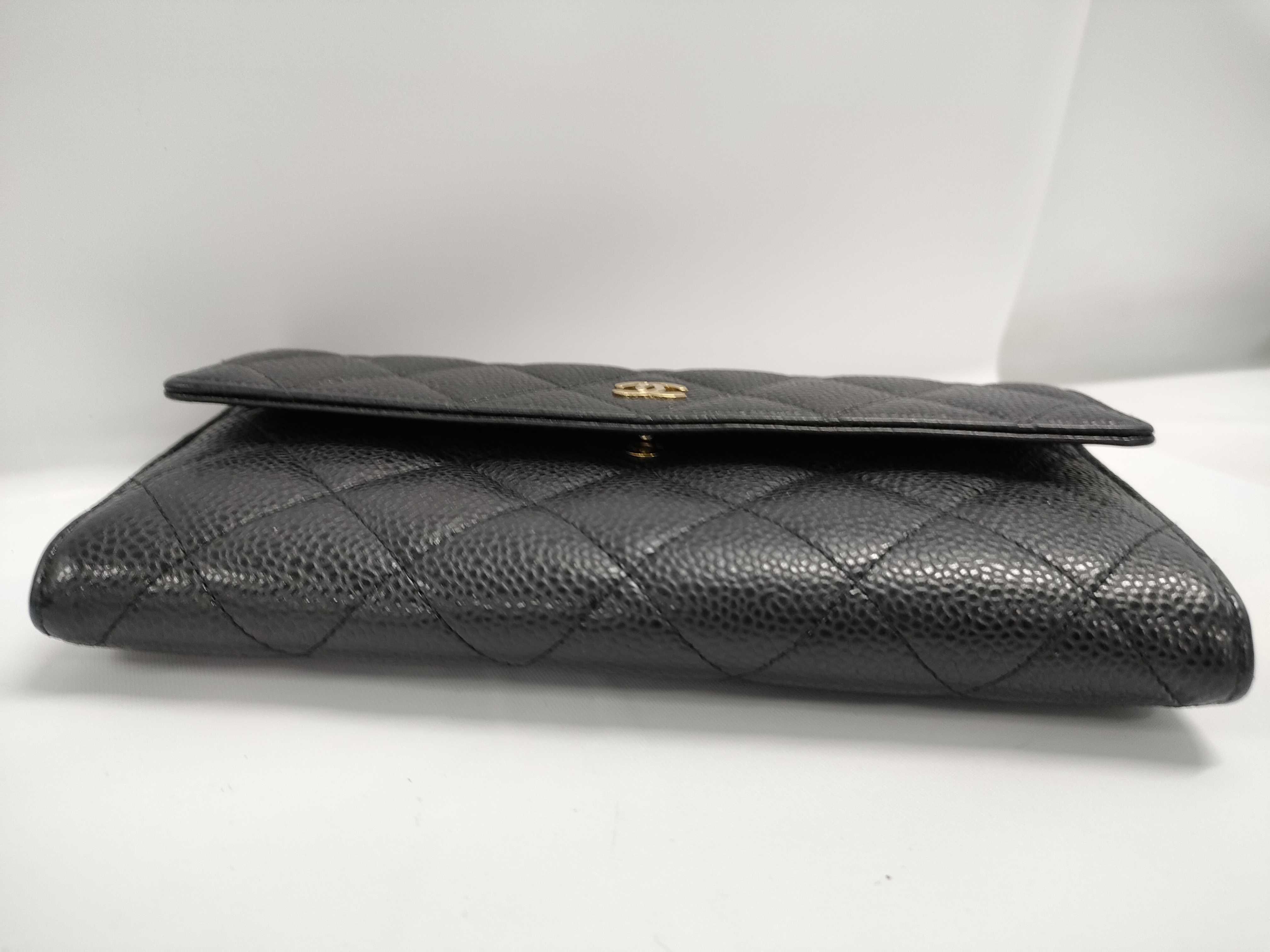 【水曜終了】(10228_0092)CHANEL キャビアスキン 長財布 財布