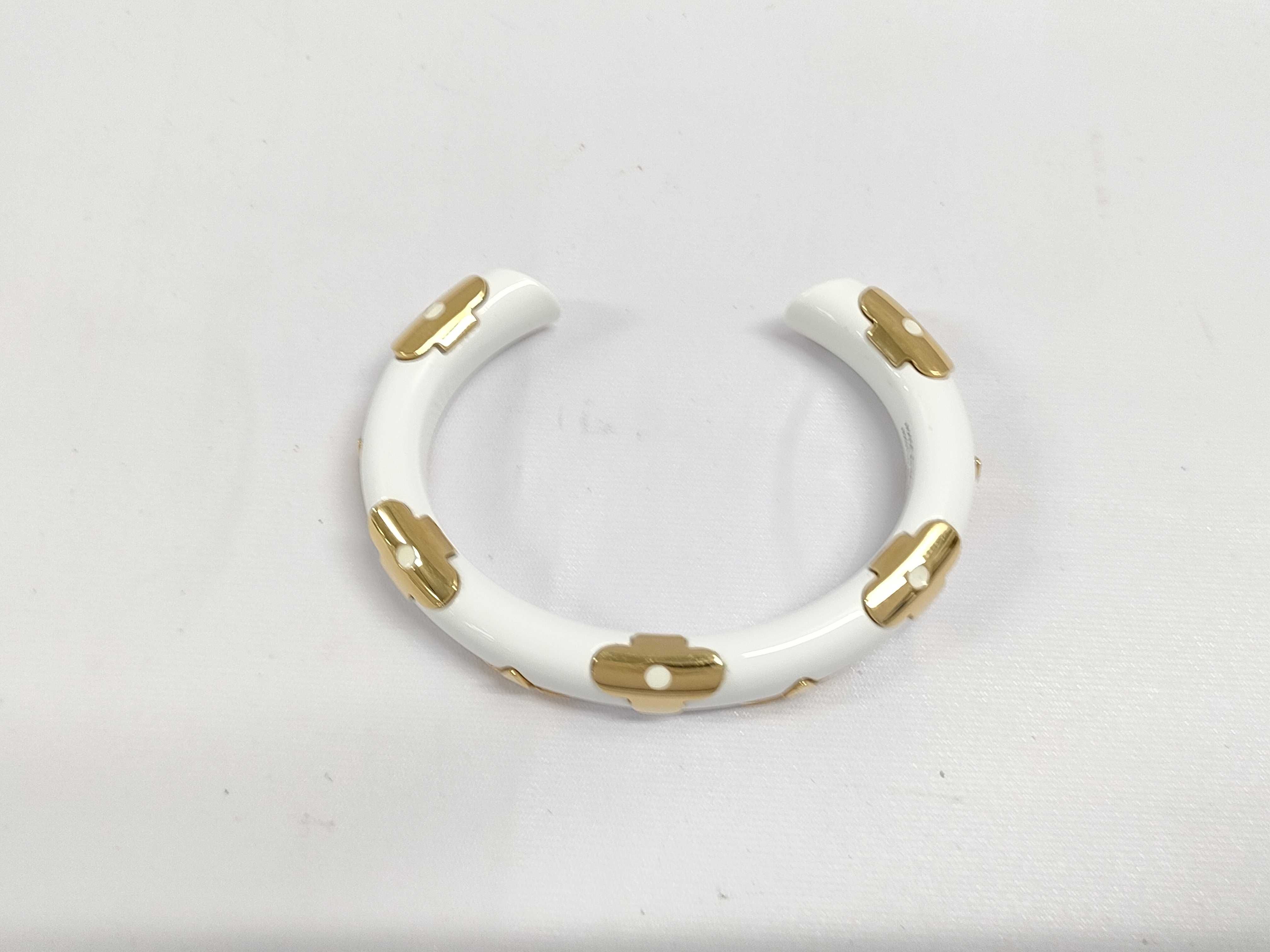 【水曜終了】(10229_0313)LOUIS VUITTON モノグラム バンクル ジョンク・デイリー ゴールド×ホワイト ブレスレット・バングル