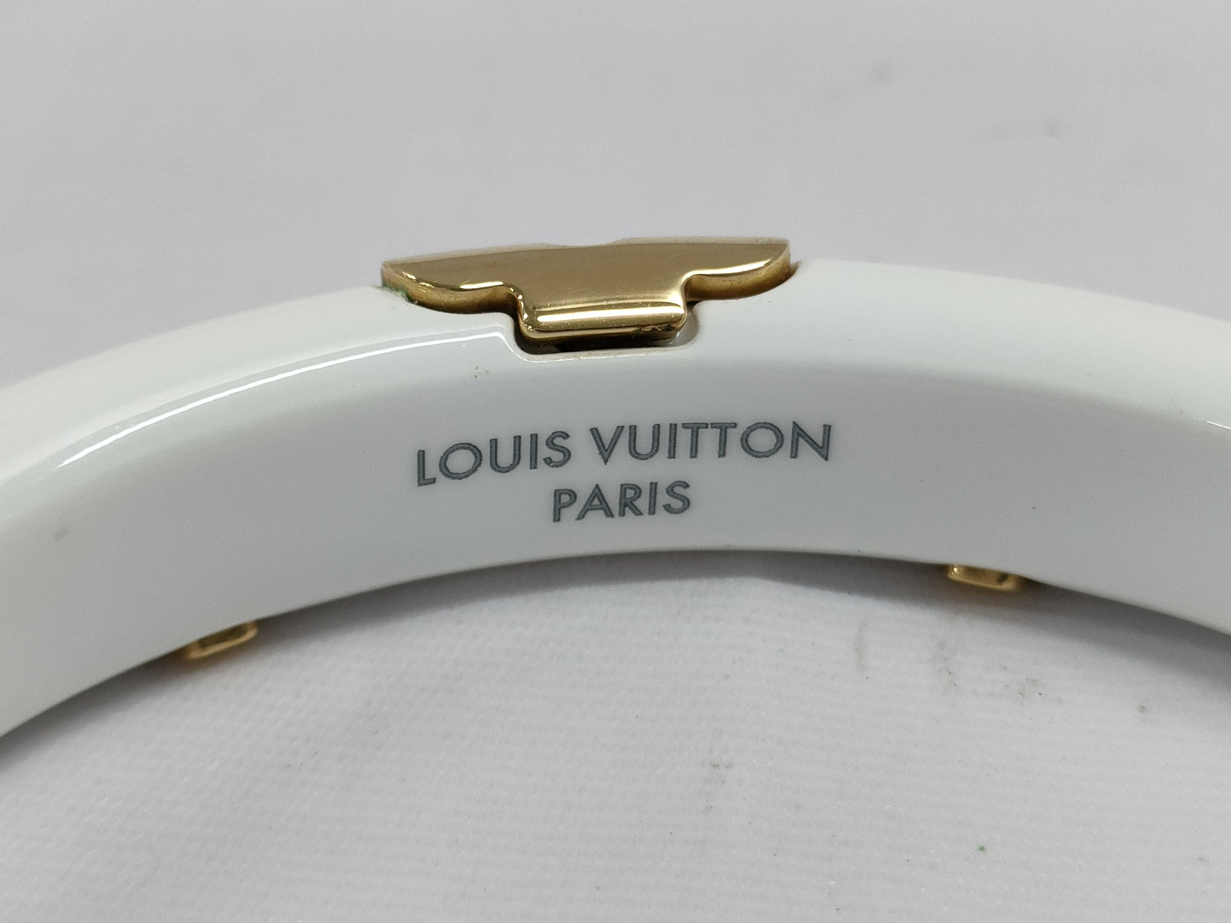 【水曜終了】(10229_0313)LOUIS VUITTON モノグラム バンクル ジョンク・デイリー ゴールド×ホワイト ブレスレット・バングル