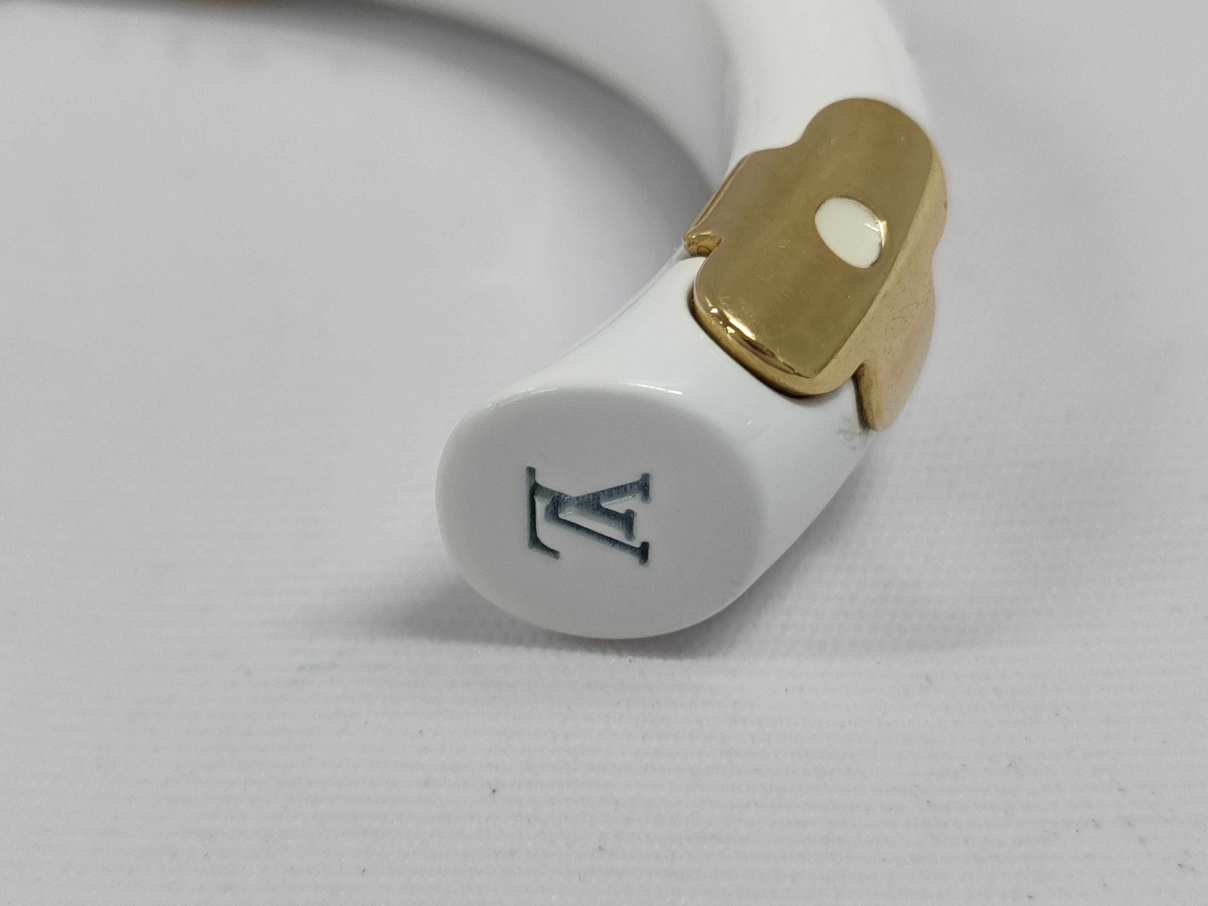 【水曜終了】(10229_0313)LOUIS VUITTON モノグラム バンクル ジョンク・デイリー ゴールド×ホワイト ブレスレット・バングル