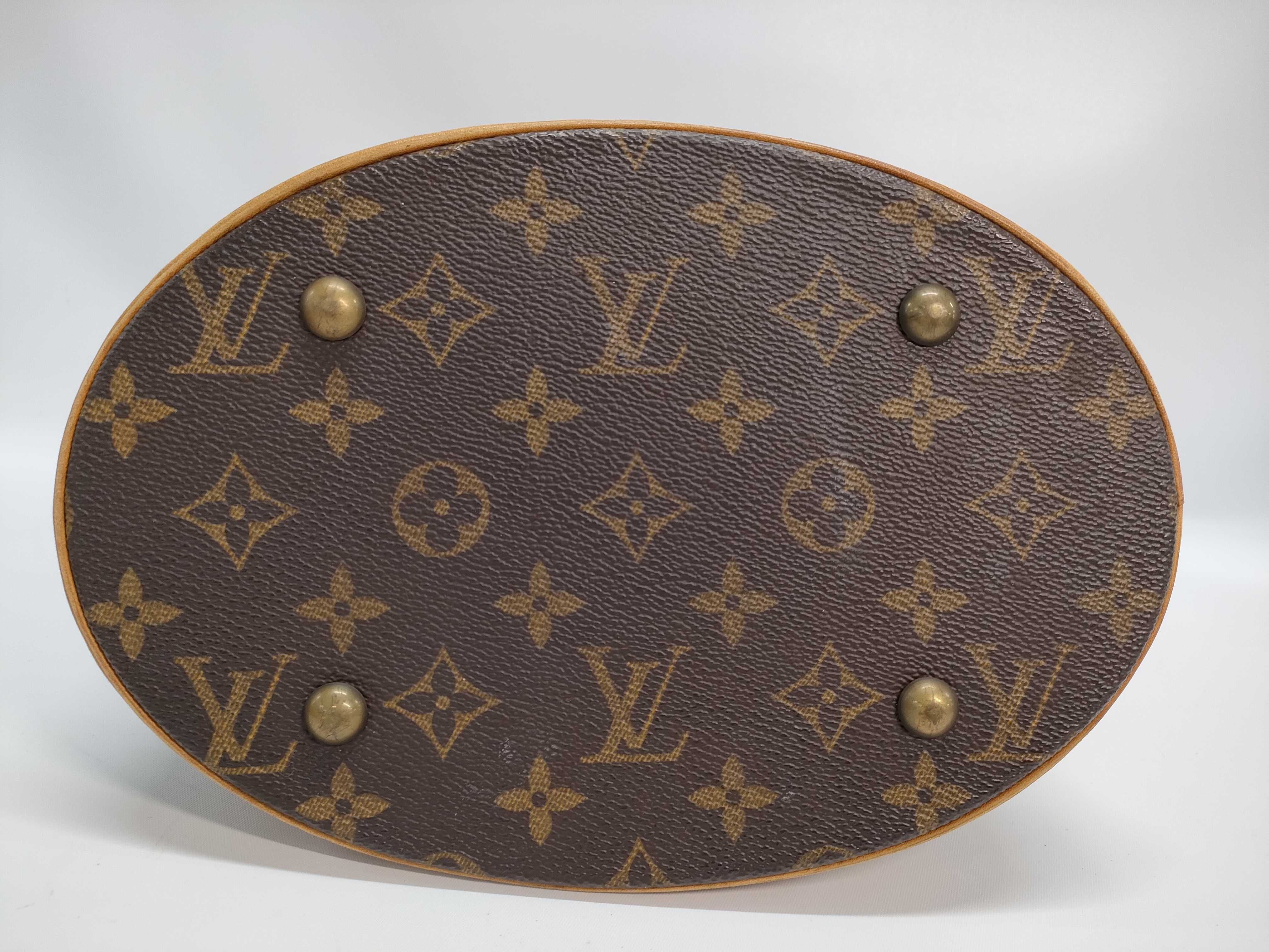 【水曜終了】(10229_0292)LOUIS VUITTON モノグラム バケットPM ポーチあり トートバッグ