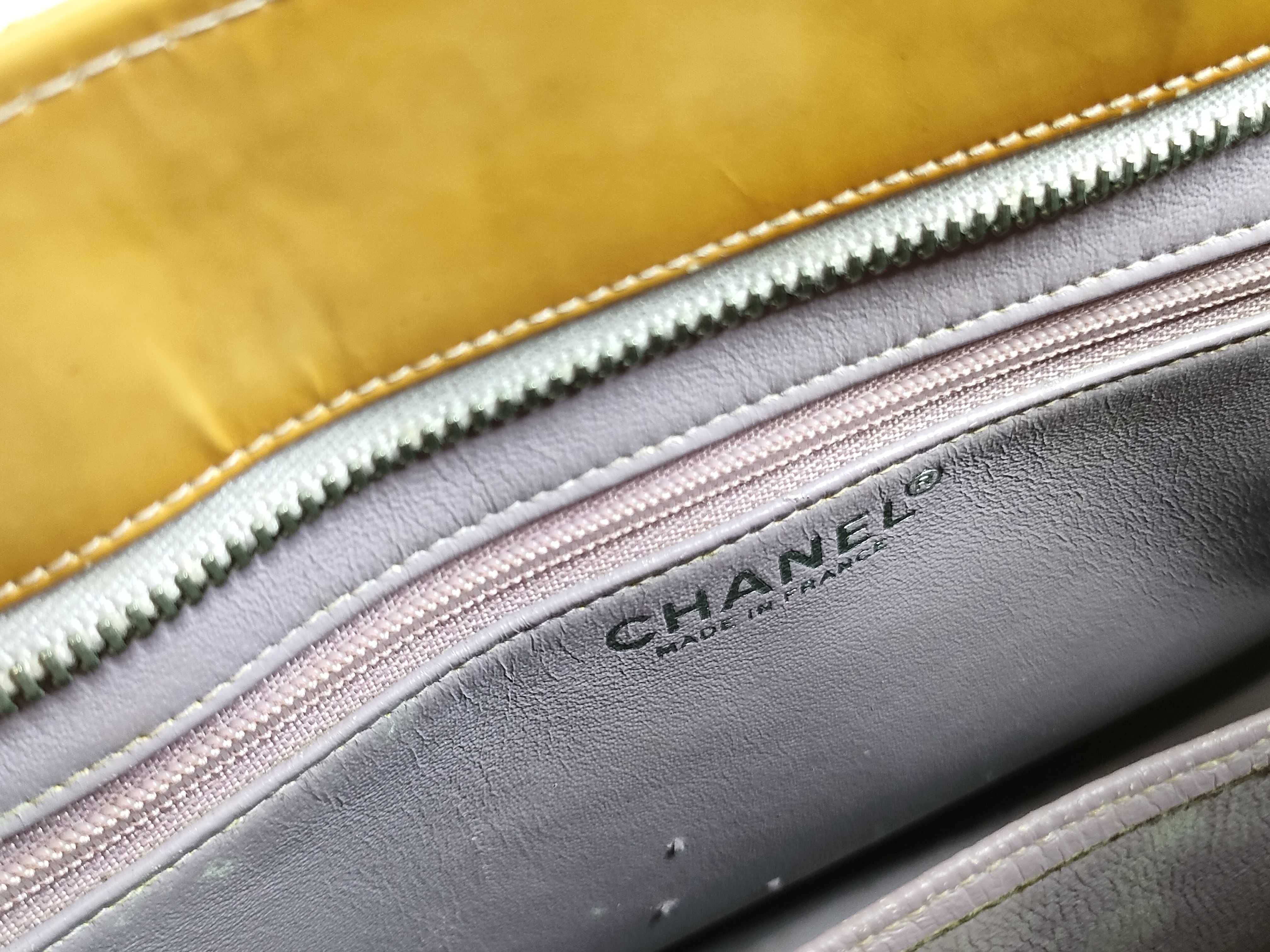 【水曜終了】(10228_0019)CHANEL エナメル 復刻トート SV金具 ハンドバッグ