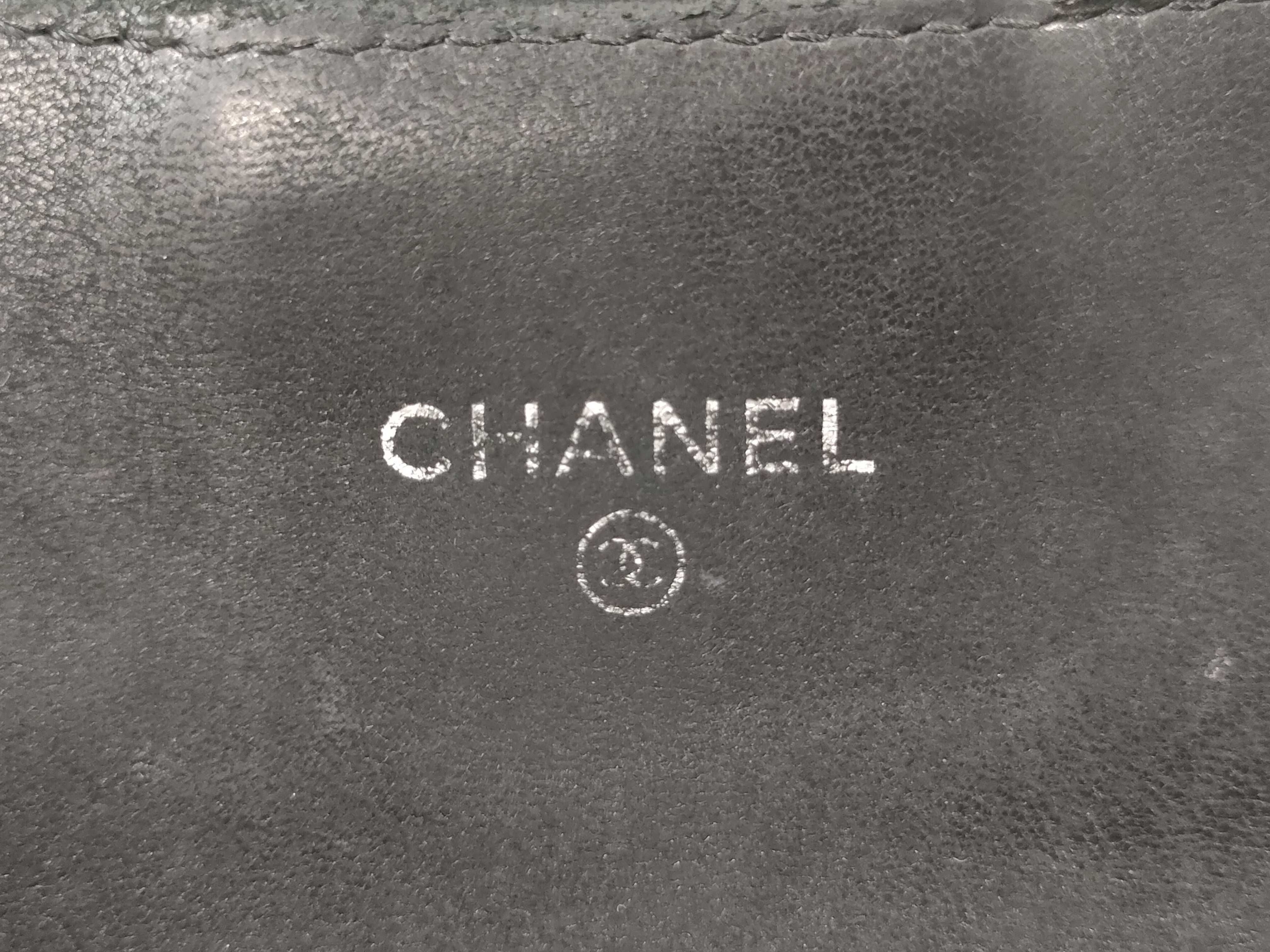 【水曜終了】(10228_0104)CHANEL ラムスキン ココマーク 二つ折り財布 財布