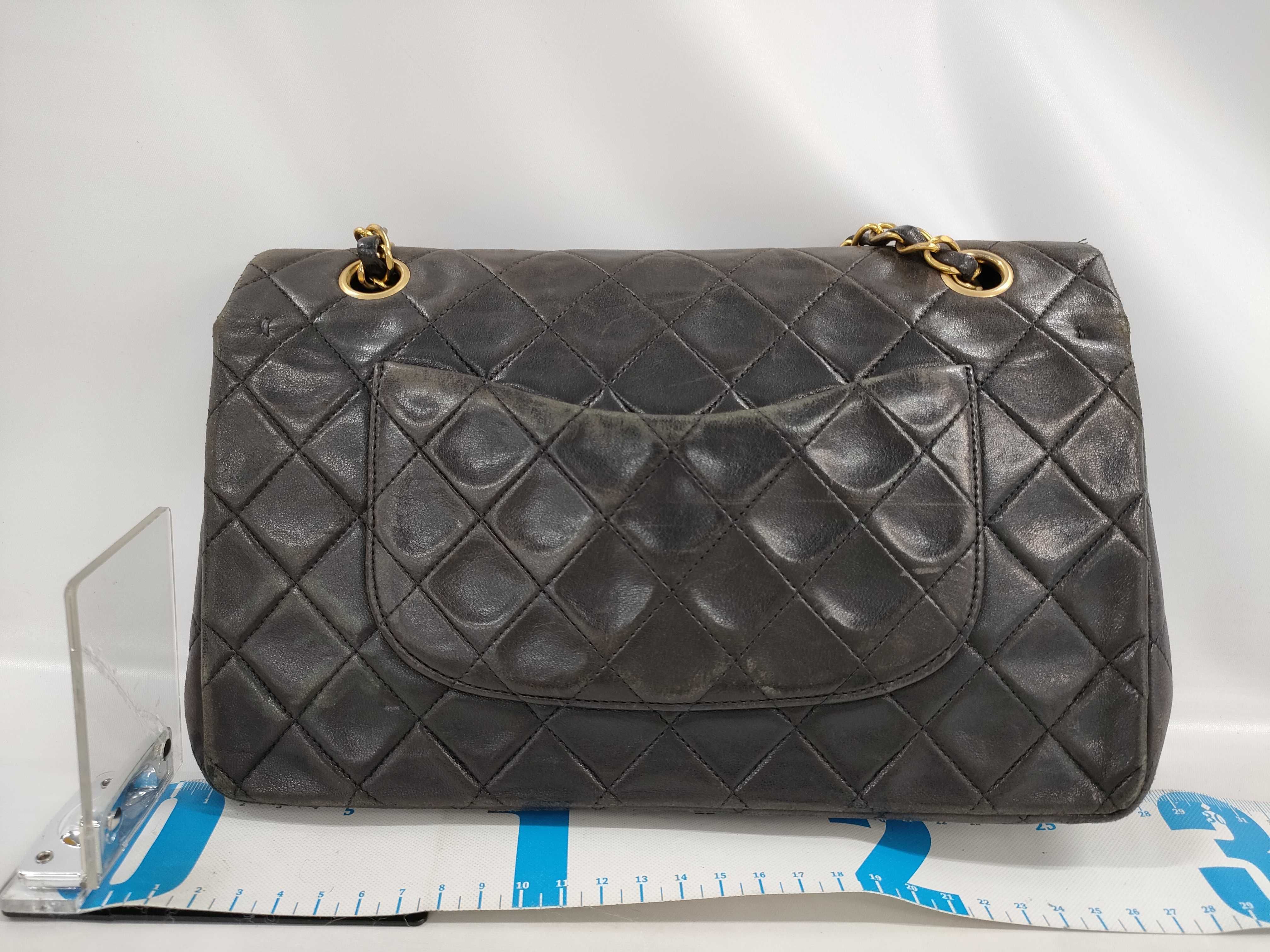 【水曜終了】(10228_0124)CHANEL ラムスキン マトラッセ25 Wフラップ チェーンショルダー ネジ取れ ショルダーバッグ