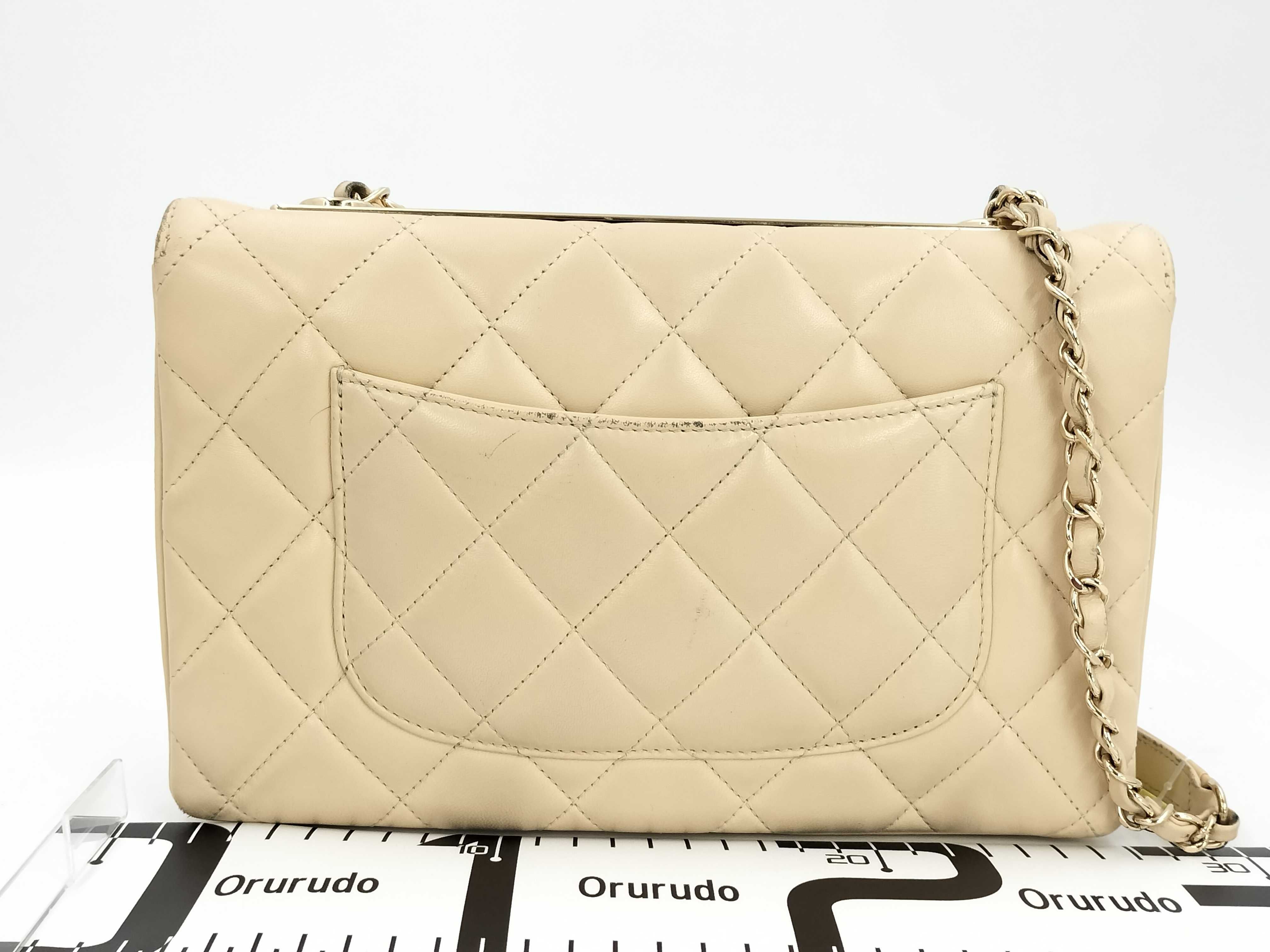 【水曜終了】(10217_0418)CHANEL ラムスキン トレンディCC チェーンショルダー BE ショルダーバッグ