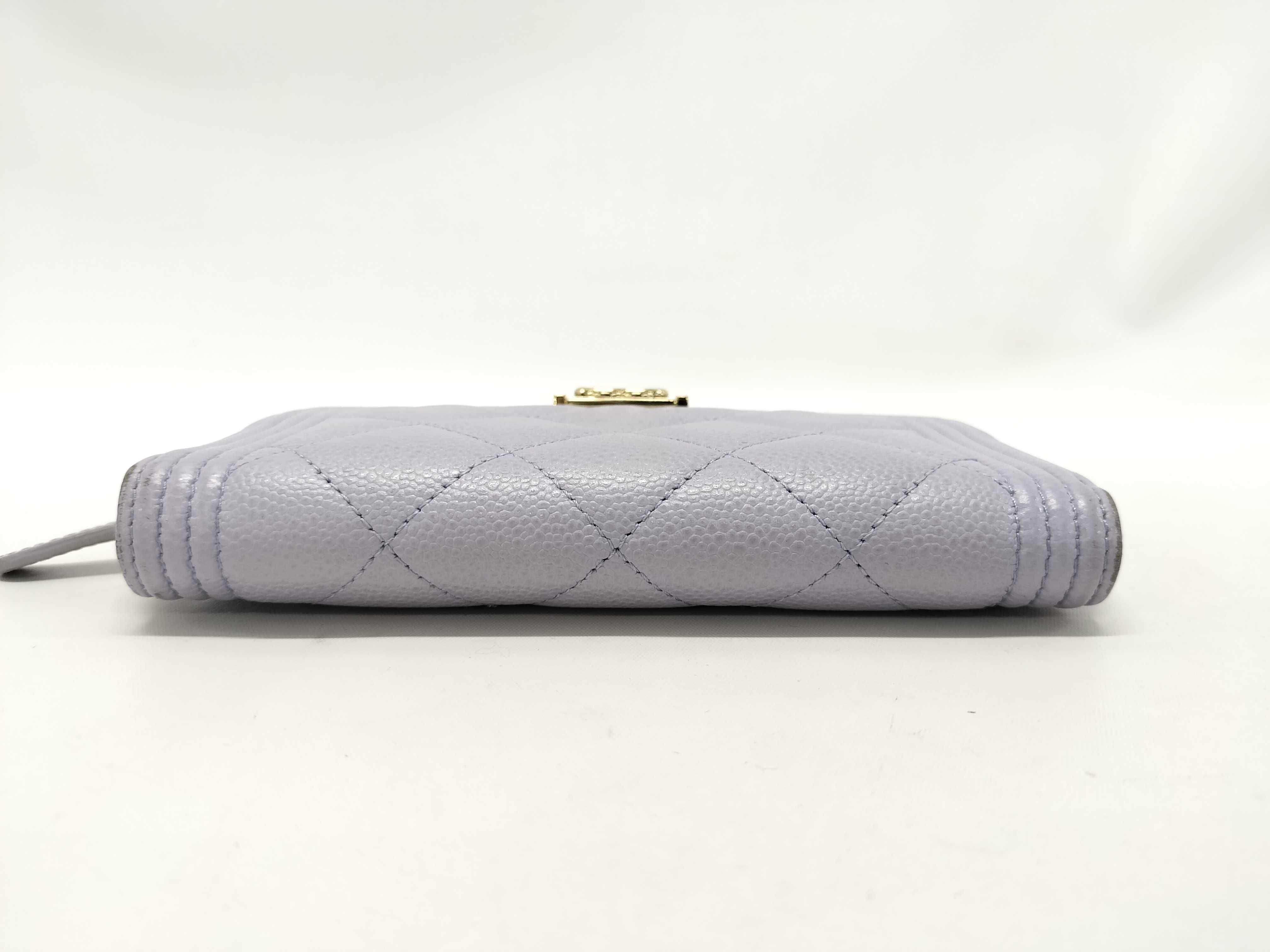 【水曜終了】(10228_0095)CHANEL キャビアスキン ボーイ ジップウォレット ミディアム 財布