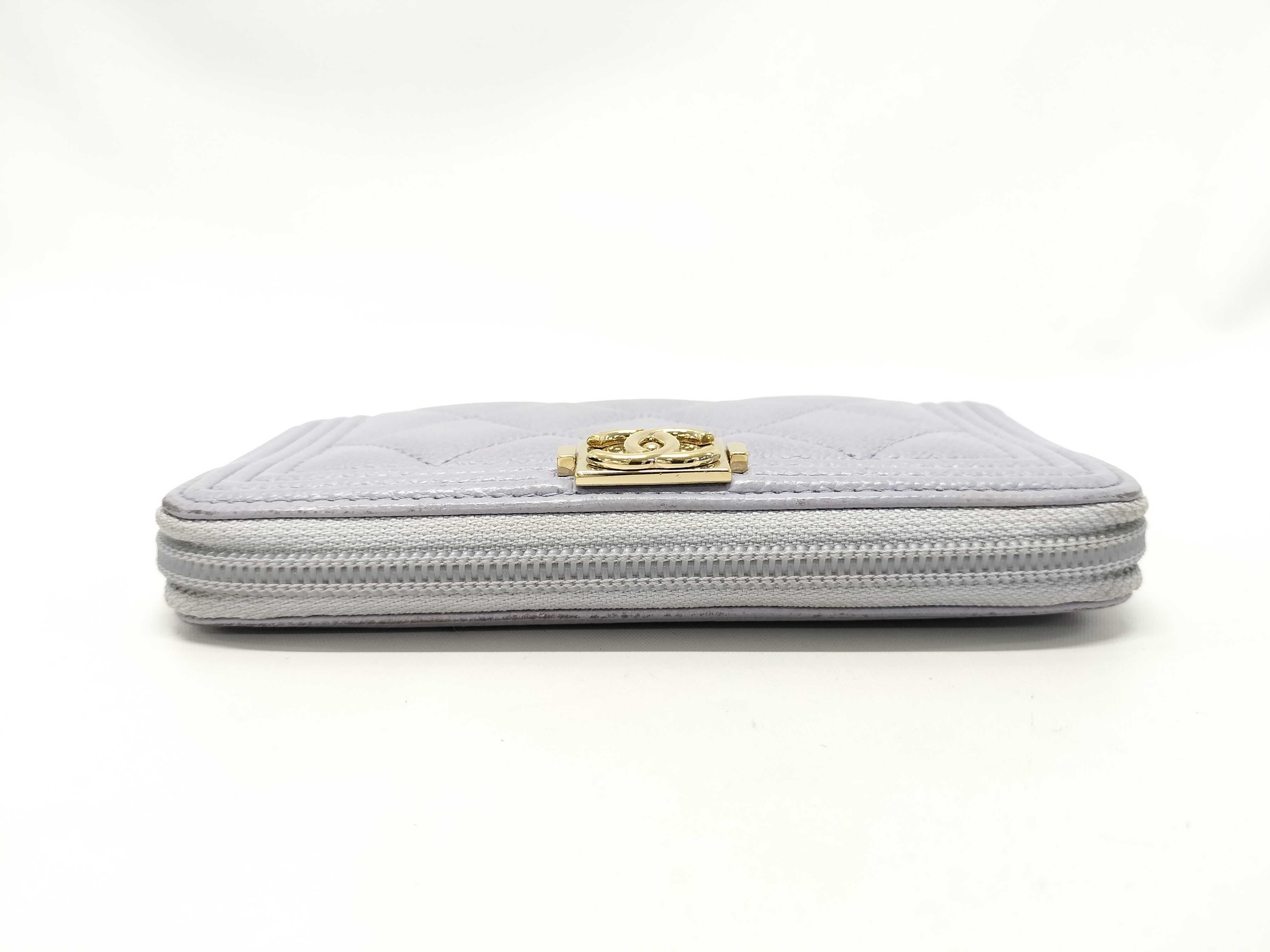 【水曜終了】(10228_0095)CHANEL キャビアスキン ボーイ ジップウォレット ミディアム 財布