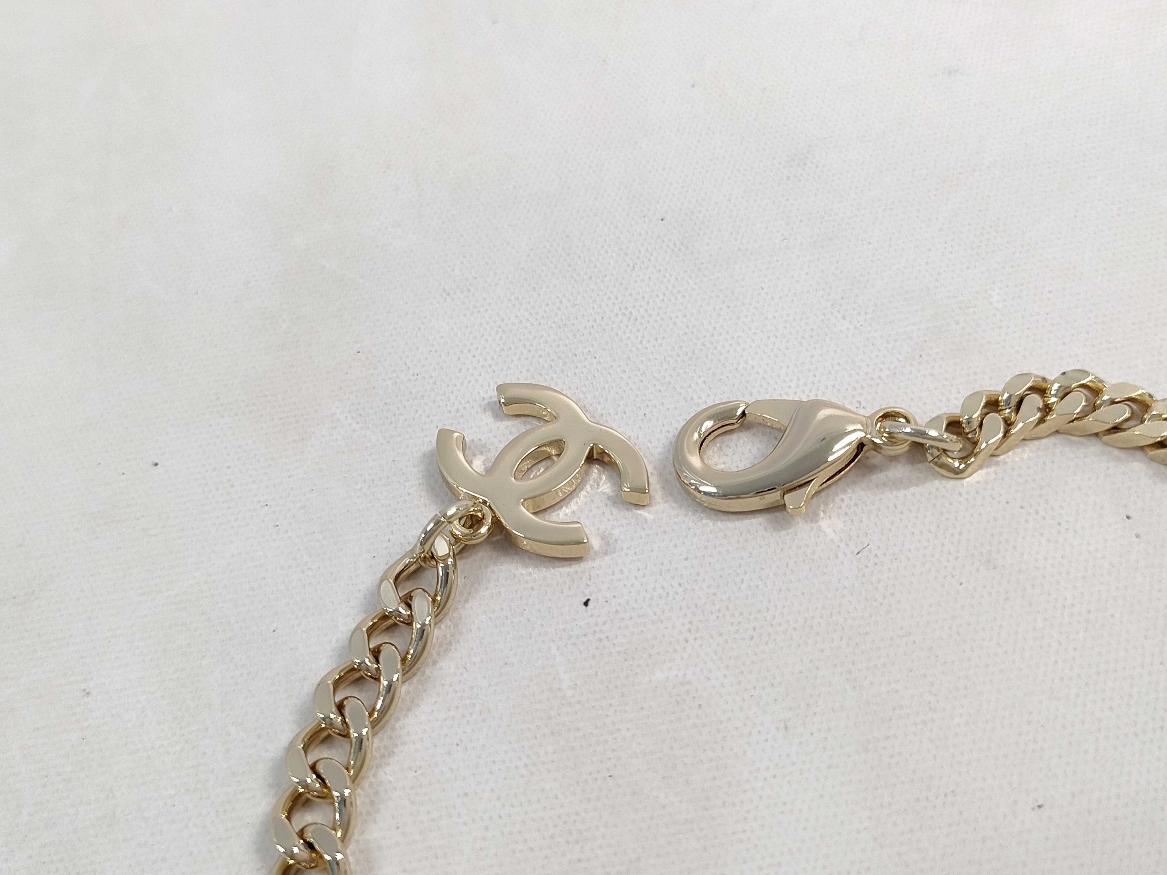 【水曜終了】(10217_0005)CHANEL B21/A ラインストーンココチェーンネックレス ネックレス