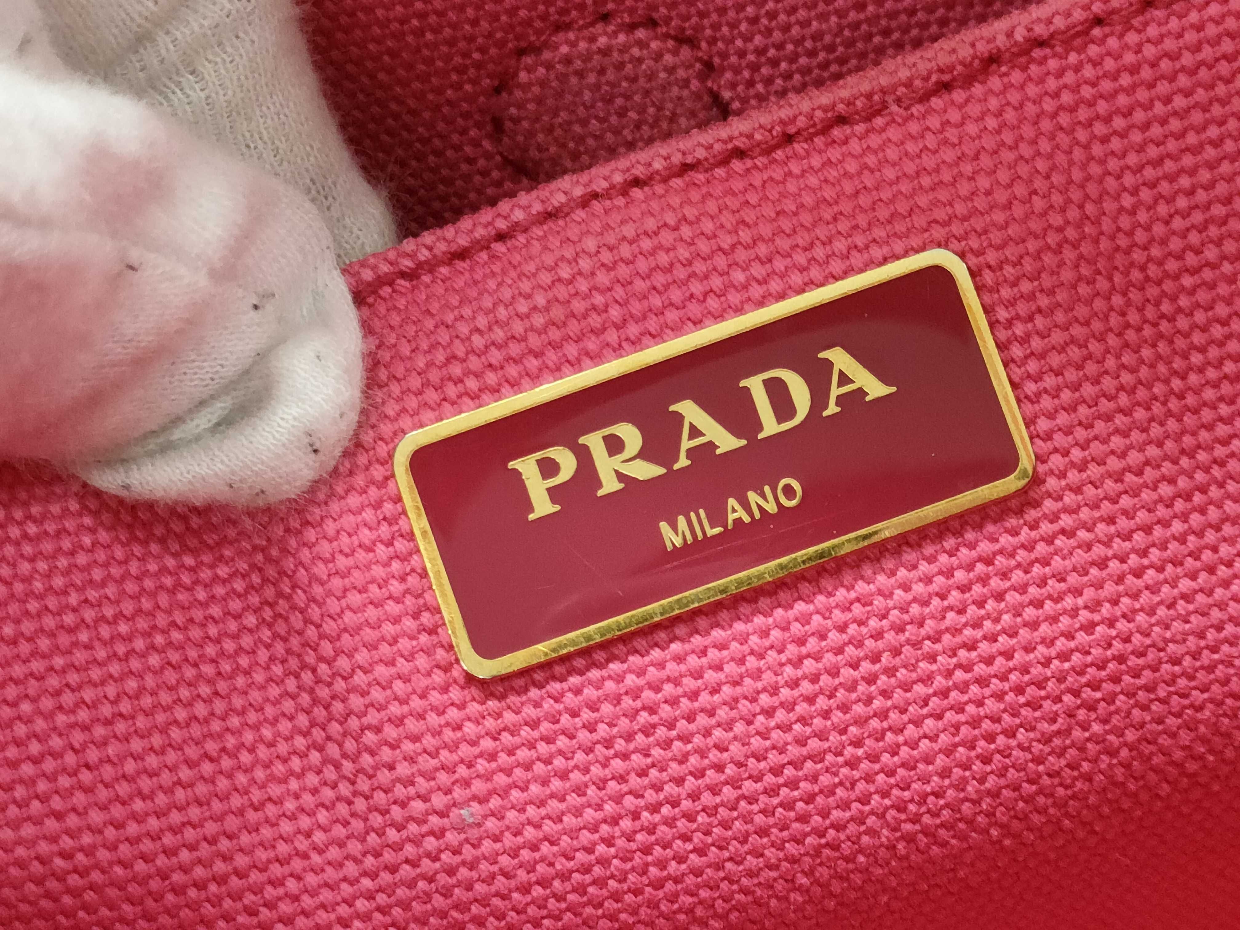 【水曜終了】(10230_0272)PRADA デニム 2way ピンク ハンドバッグ