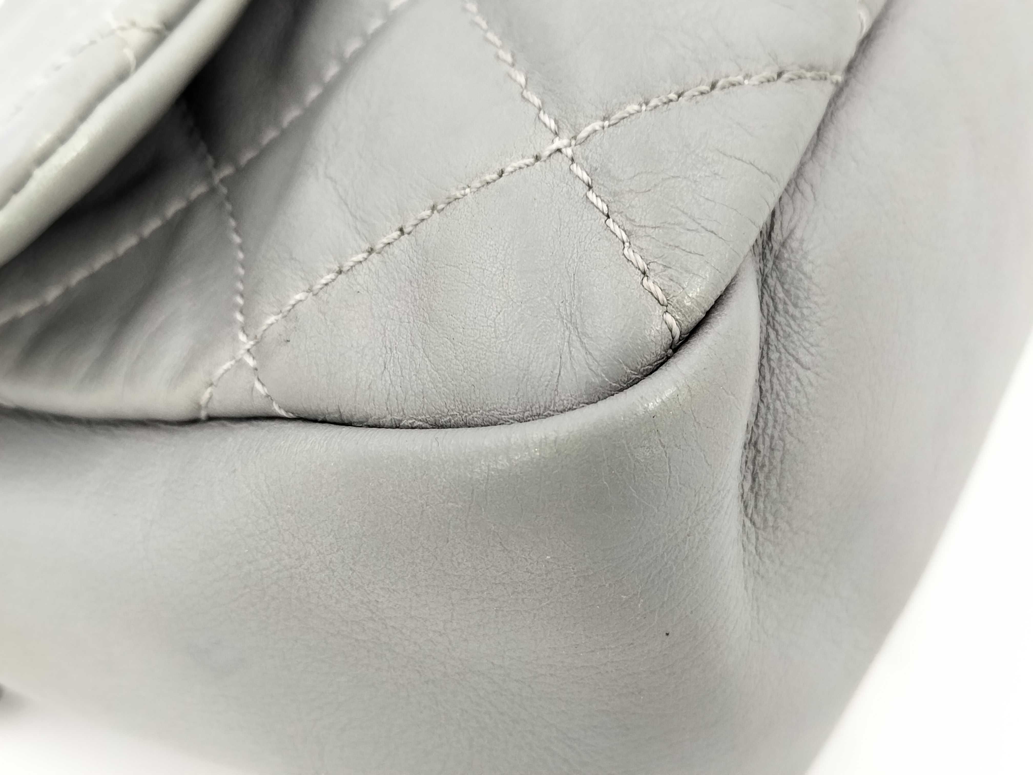【水曜終了】(10217_0120)CHANEL カーフ ヴィンテージ マトラッセ ココマーク グレー 16番台 ショルダーバッグ