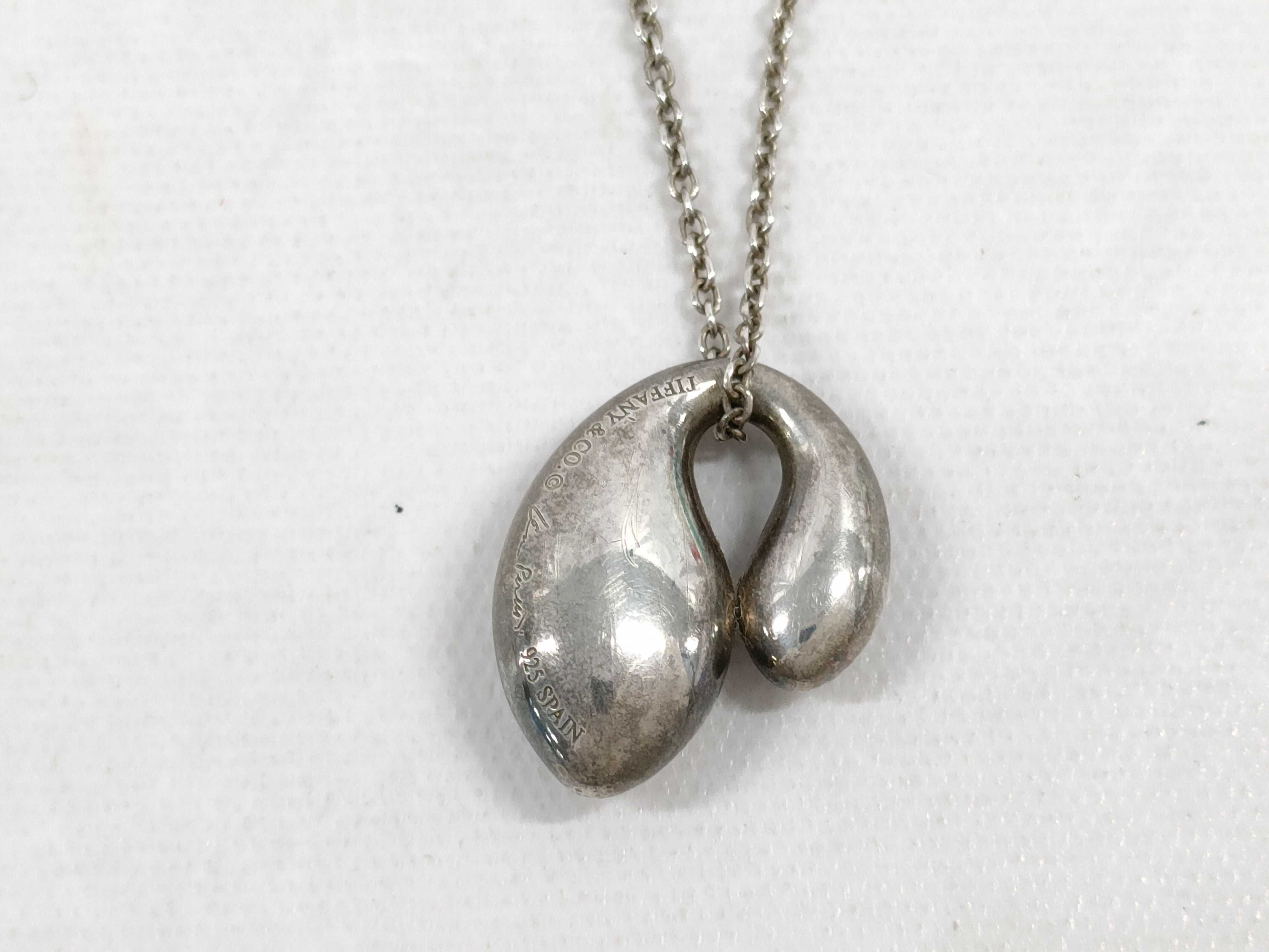 【水曜終了】(10221_0482)Tiffany&Co. SV925 ダブルティアドロップ ネックレス ネックレス