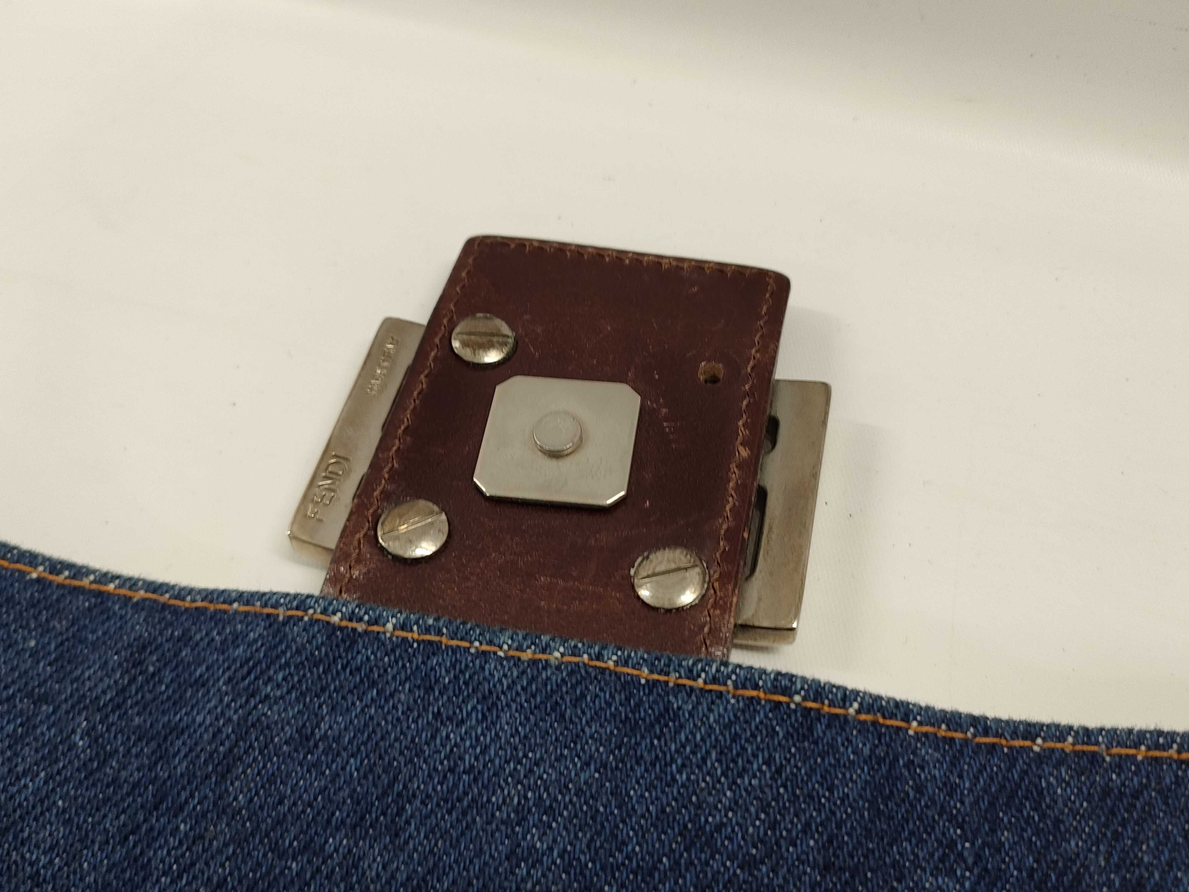 【水曜終了】(10230_0346)FENDI マンマ デニム バケット ビス取れ有 ショルダーバッグ