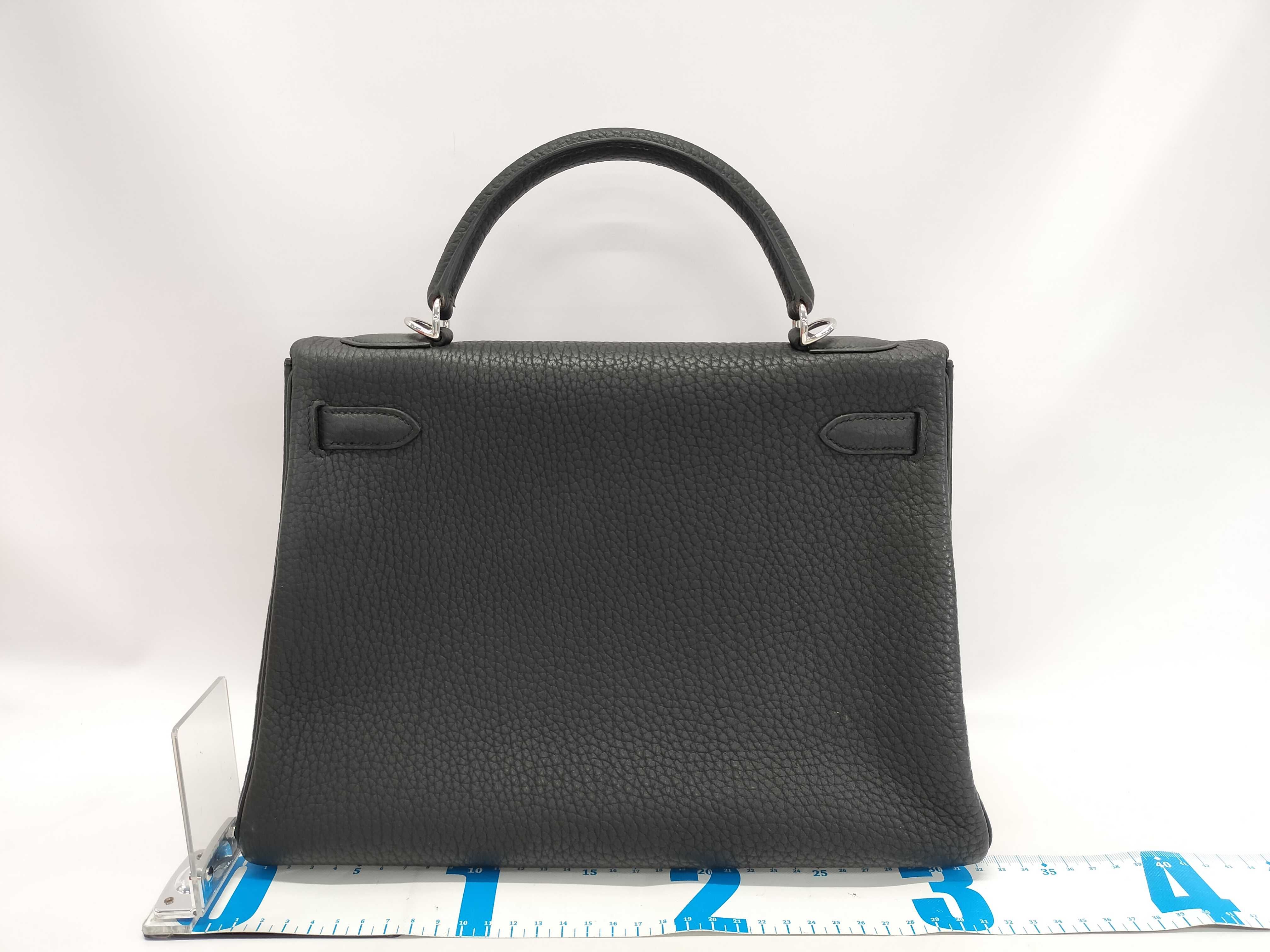 【水曜終了】(10216_0035)HERMES ケリー 32 トリヨンクレマンス SV金具 【刻印有】□H ハンドバッグ