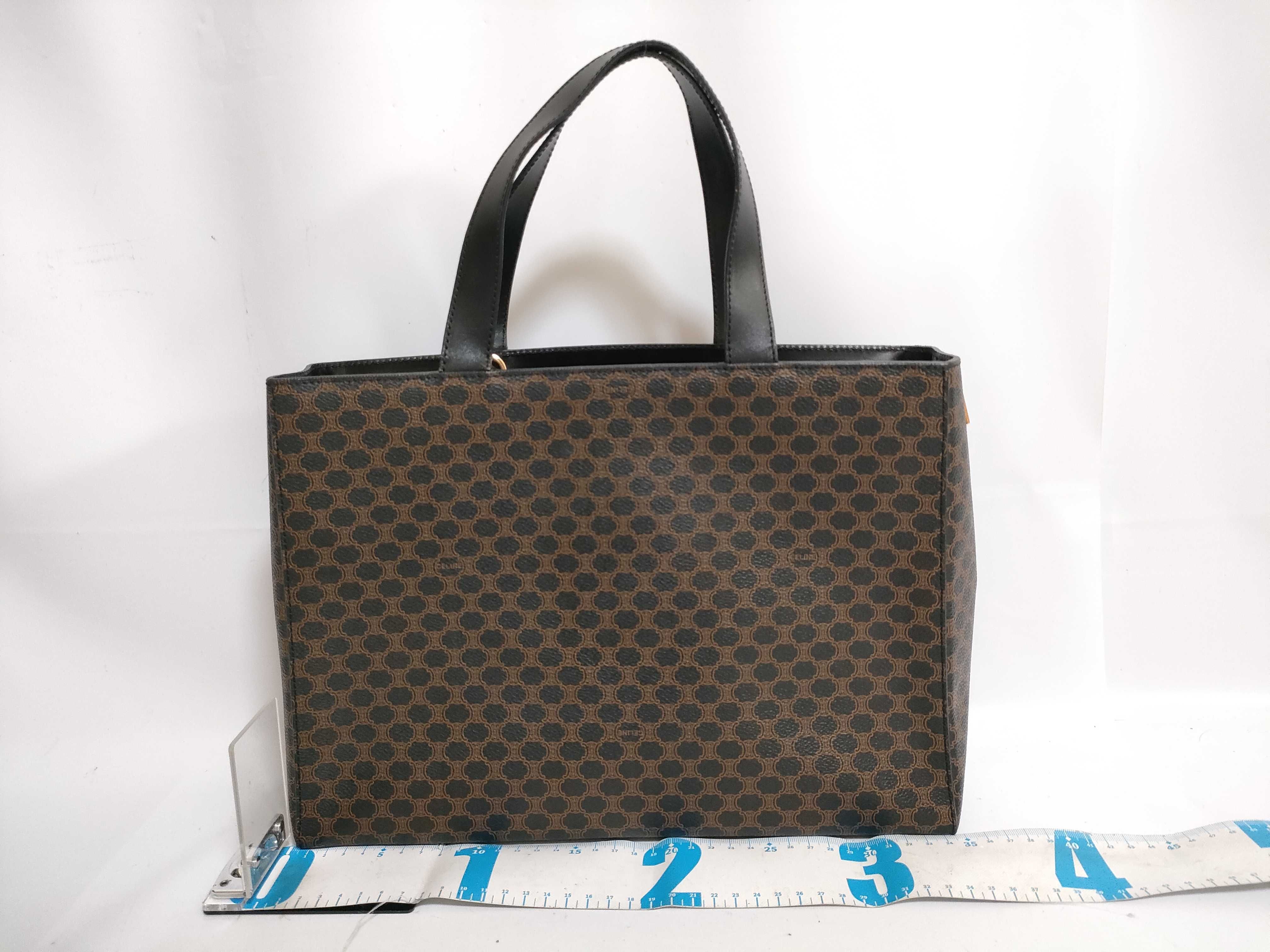 【水曜終了】(10709_0073)CELINE セリーヌ 黒マカダム 2way ハンドバッグ