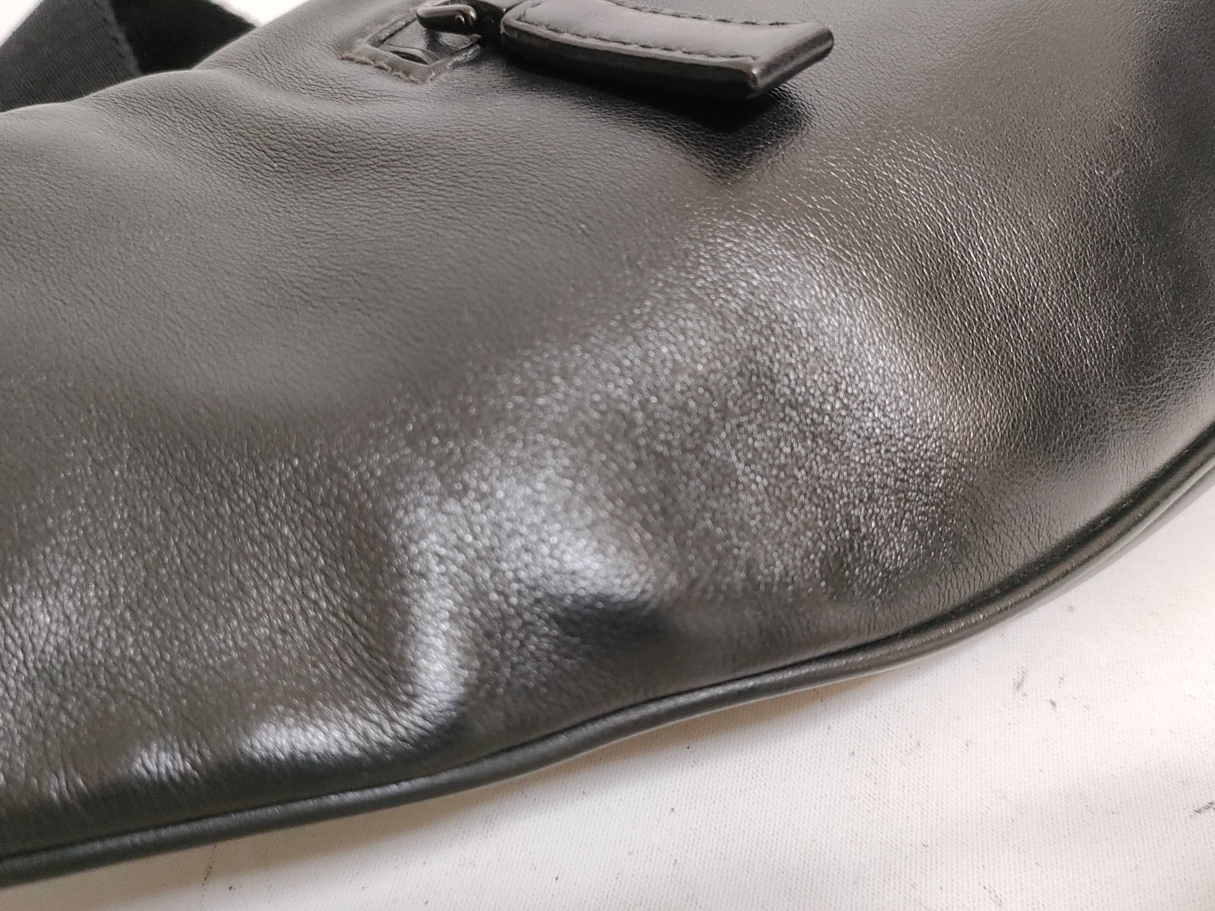 【水曜終了】(10698_0170)PRADA プラダ オールレザー ウエストバッグ ボディバッグ ロゴプレート ショルダーバッグ