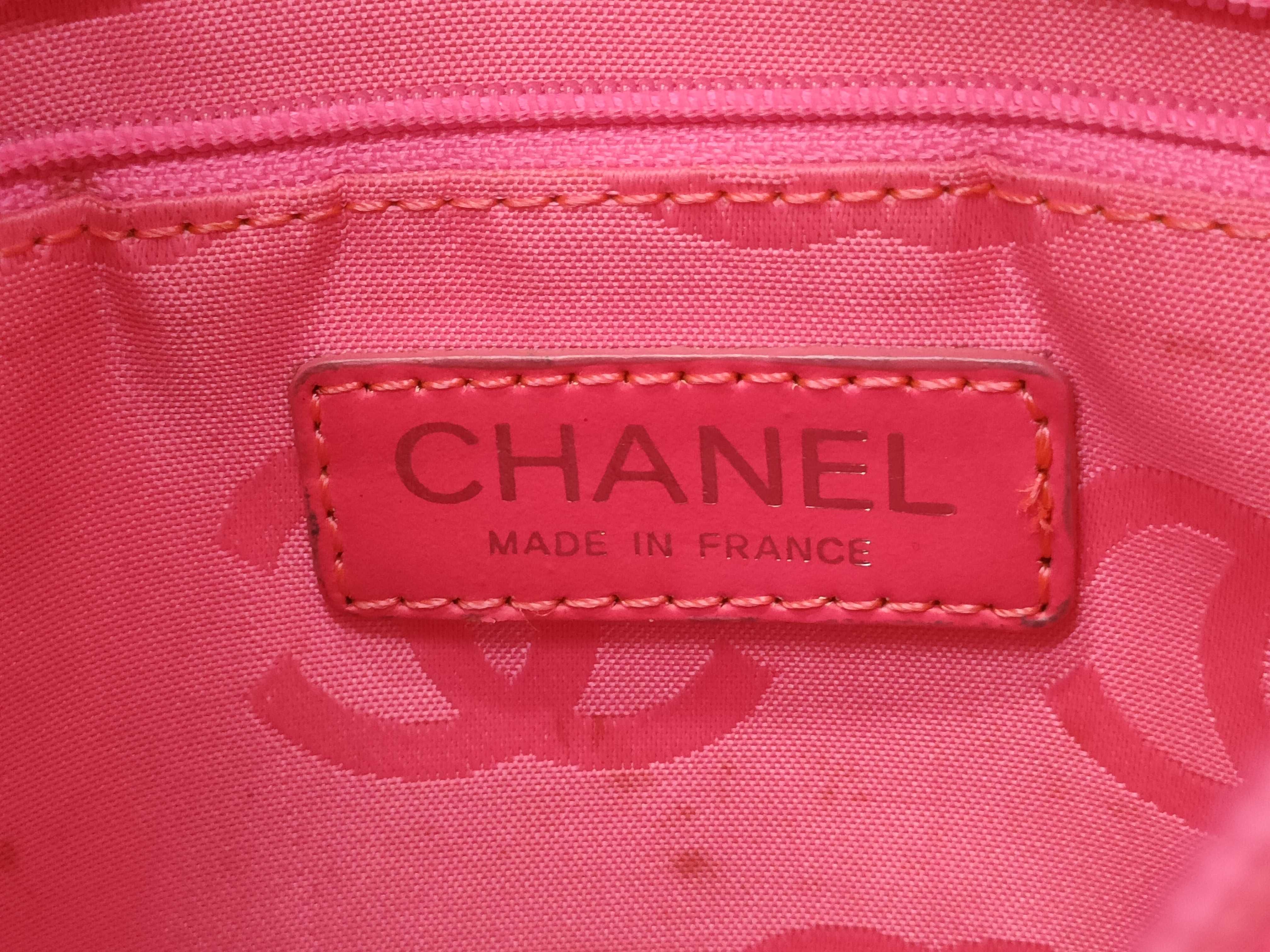 【水曜終了】(10707_0028)CHANEL シャネル カンボンライン ラムスキン ホワイトxブラック シルバー金具 トートバッグ