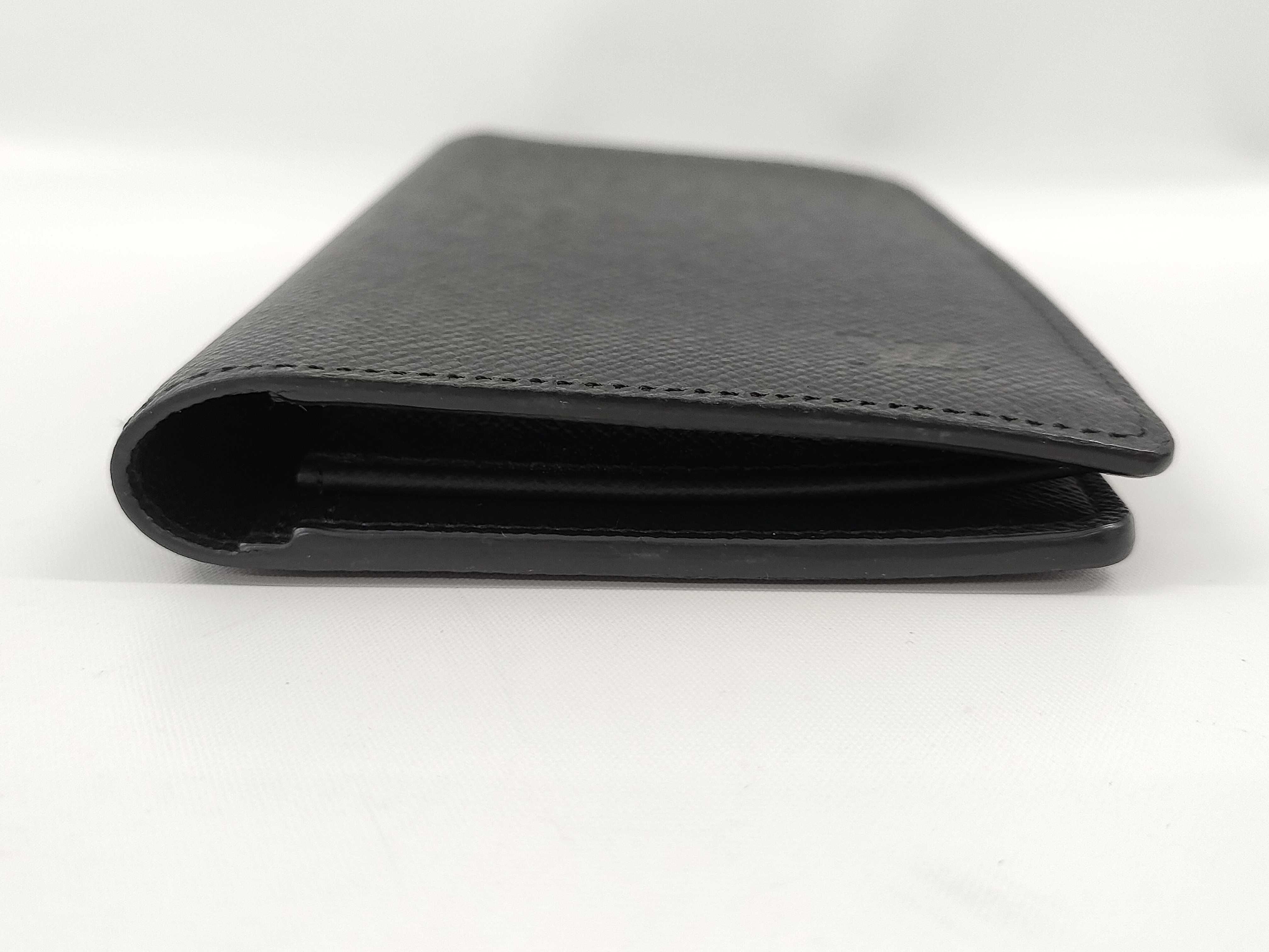 【水曜終了】(10697_0079)LOUIS VUITTON ルイヴィトン タイガ ポルトフォイユロン M30541/TA1210 イニシャル入り ブラック 札入れ