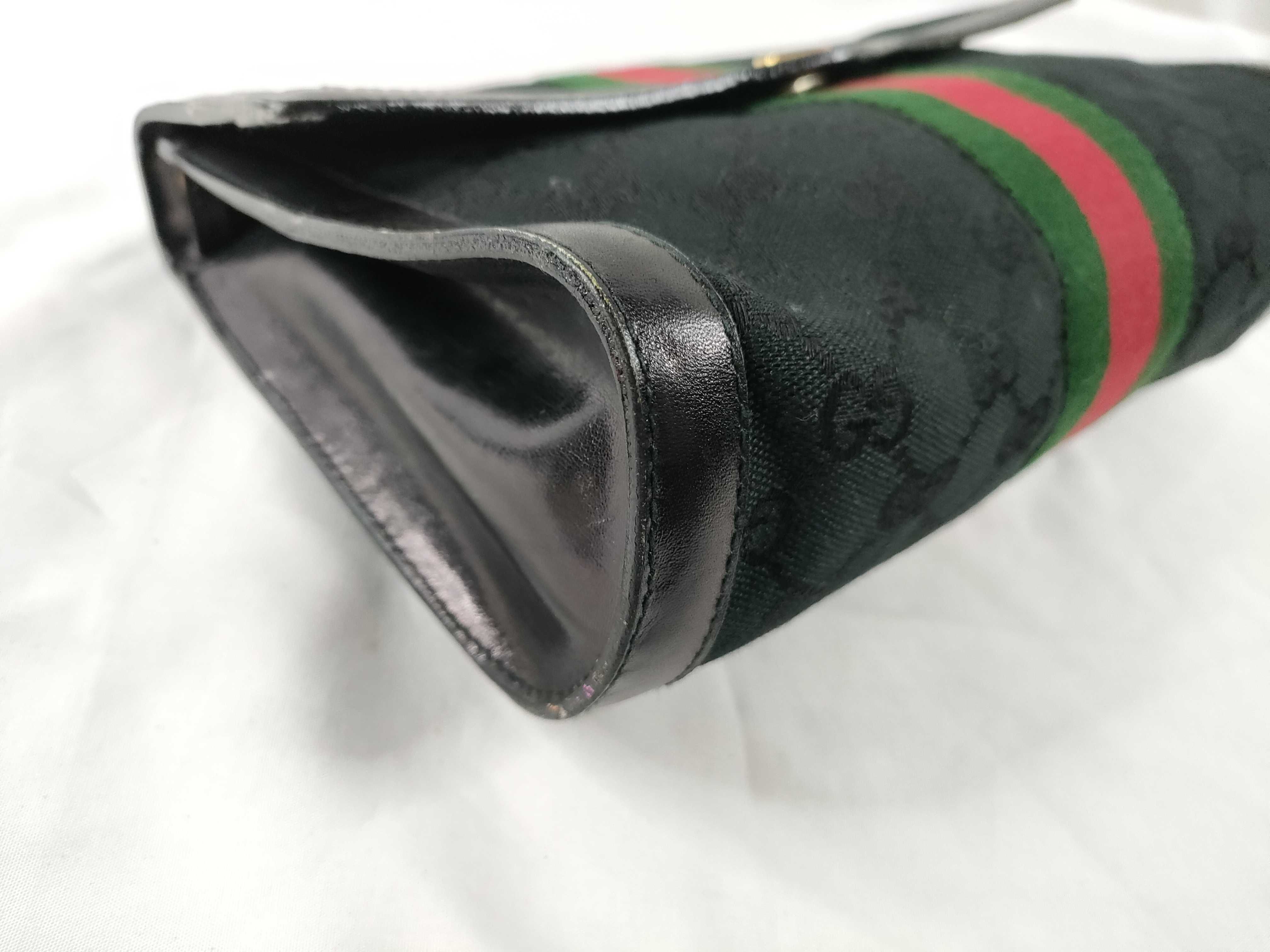 【水曜終了】(10709_0030)GUCCI グッチ シェリーライン GGキャンバス 2wayクラッチバッグ ブラック