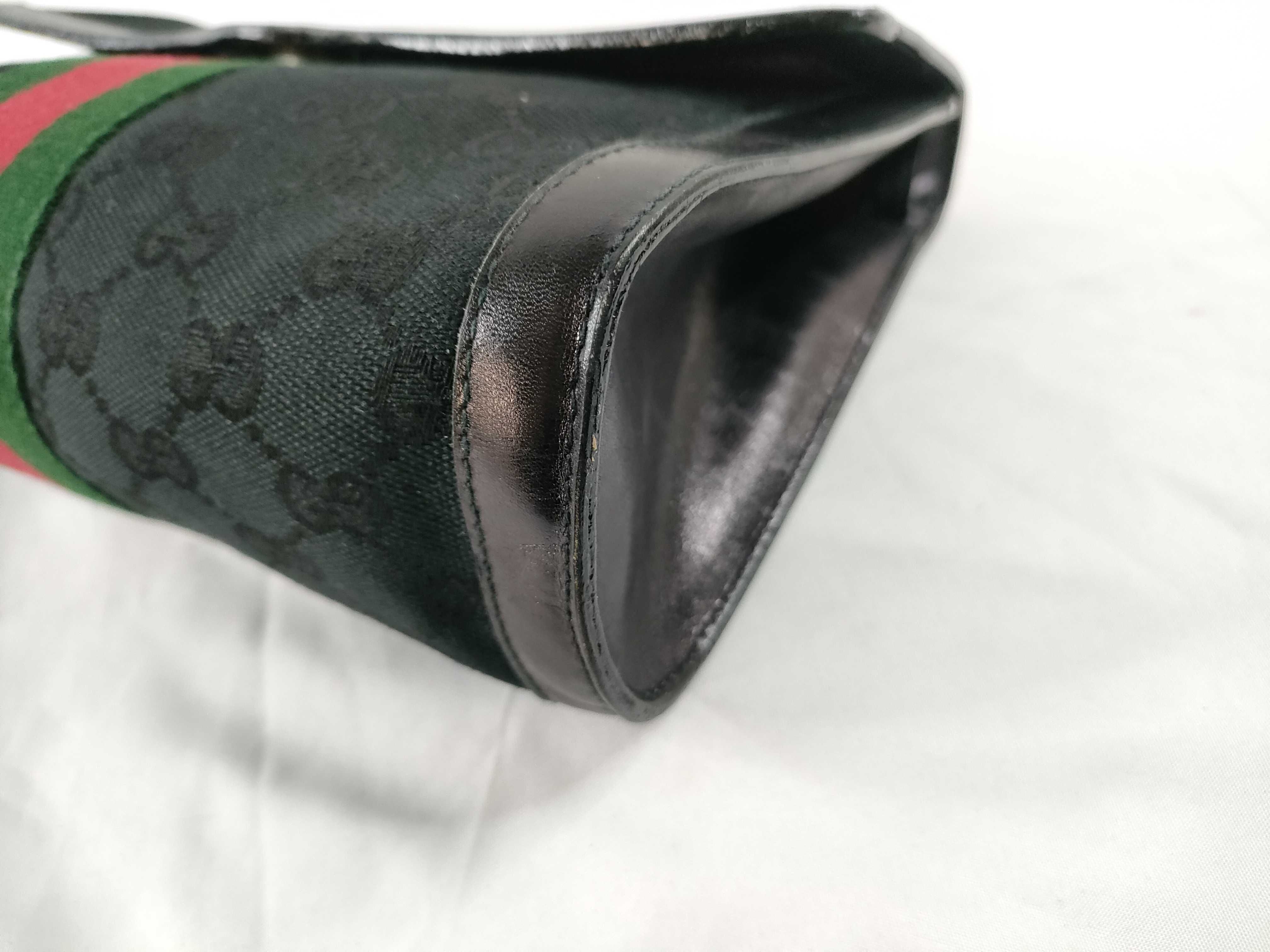 【水曜終了】(10709_0030)GUCCI グッチ シェリーライン GGキャンバス 2wayクラッチバッグ ブラック