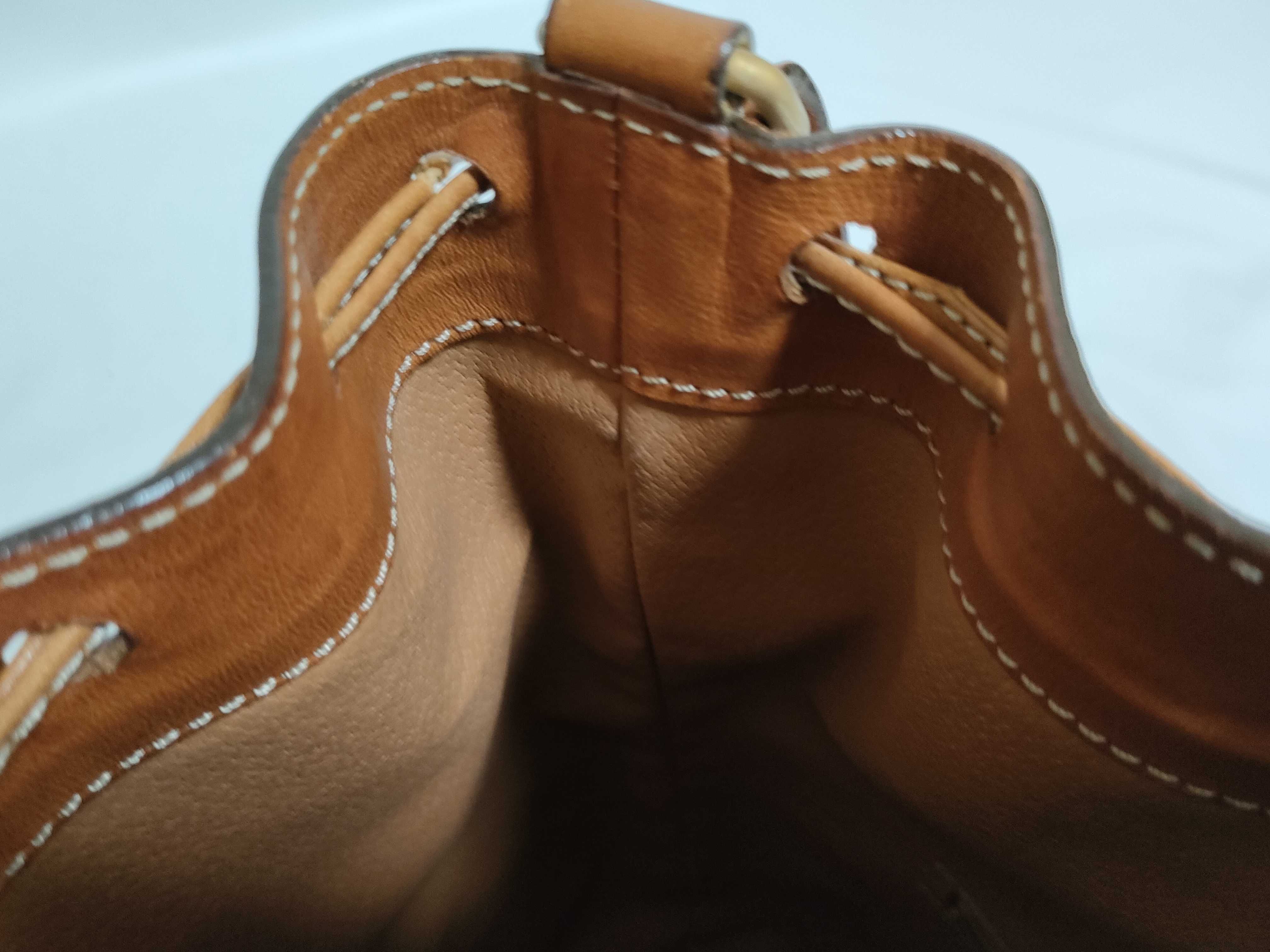 【水曜終了】(10827_0035)CELINE 巾着ショルダー マカダム ブラウン M95 ショルダーバッグ