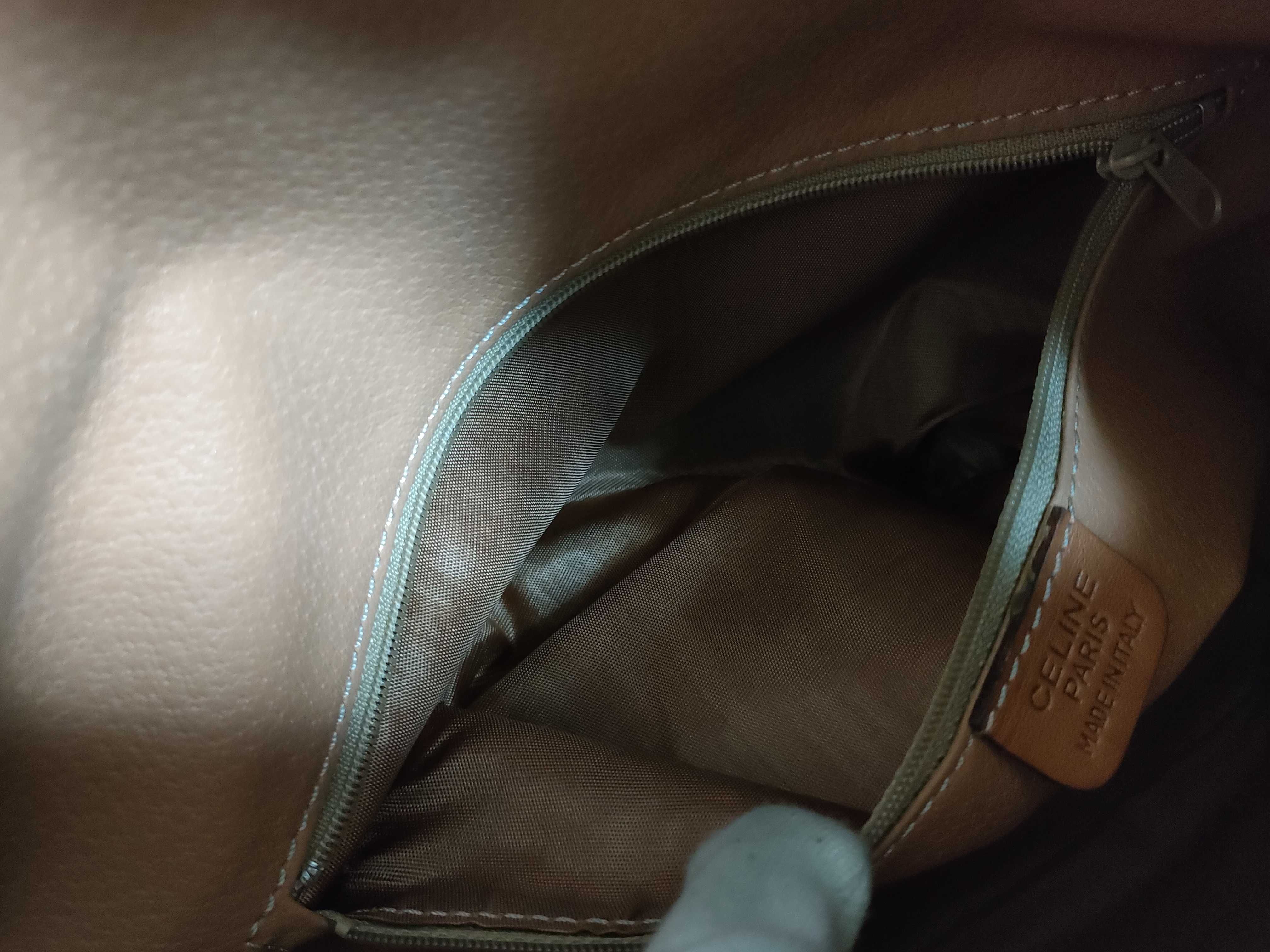 【水曜終了】(10827_0035)CELINE 巾着ショルダー マカダム ブラウン M95 ショルダーバッグ