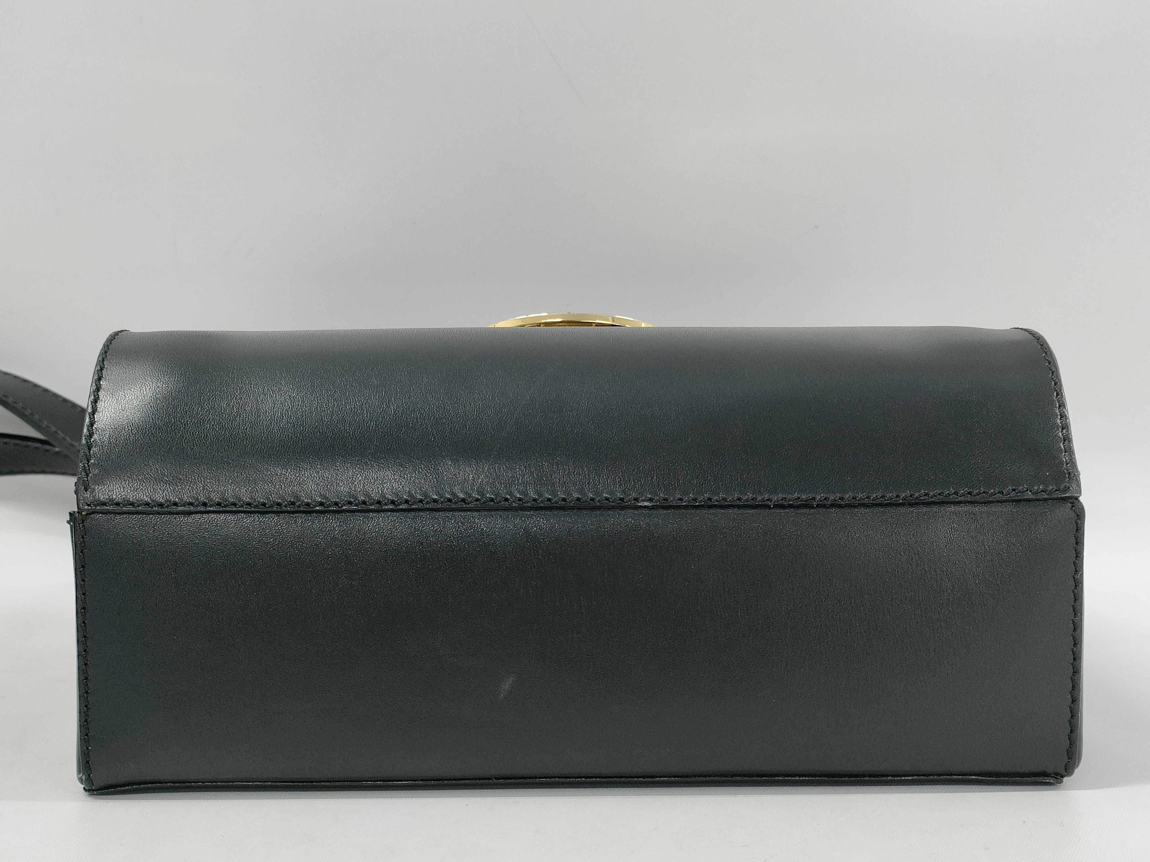 【水曜終了】(10709_0071)CELINE セリーヌ デカサークルロゴ オールレザー 箱付き ショルダーバッグ 黒