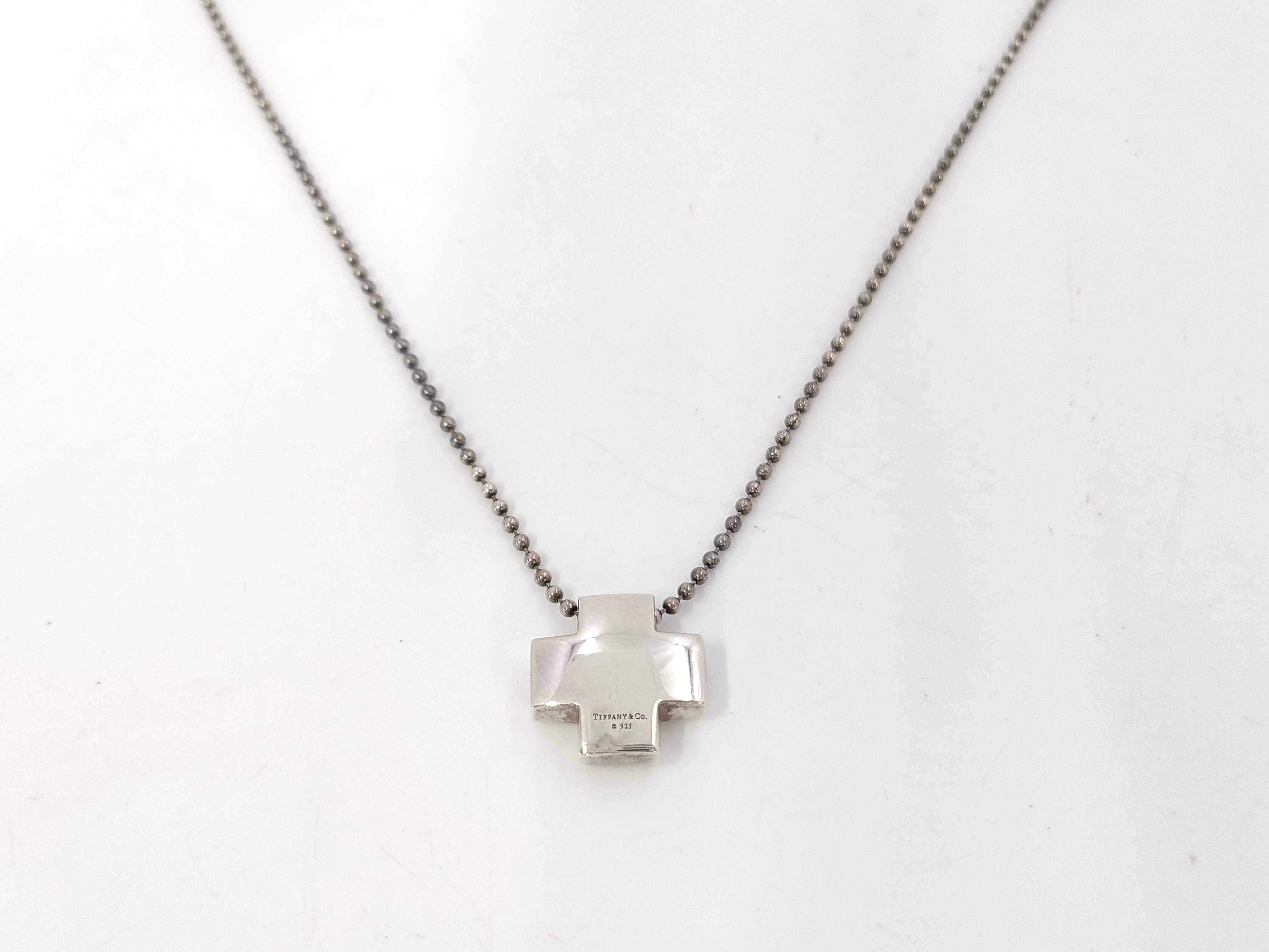 【水曜終了】(10700_0124)Tiffany&Co. ティファニー クロス ネックレス