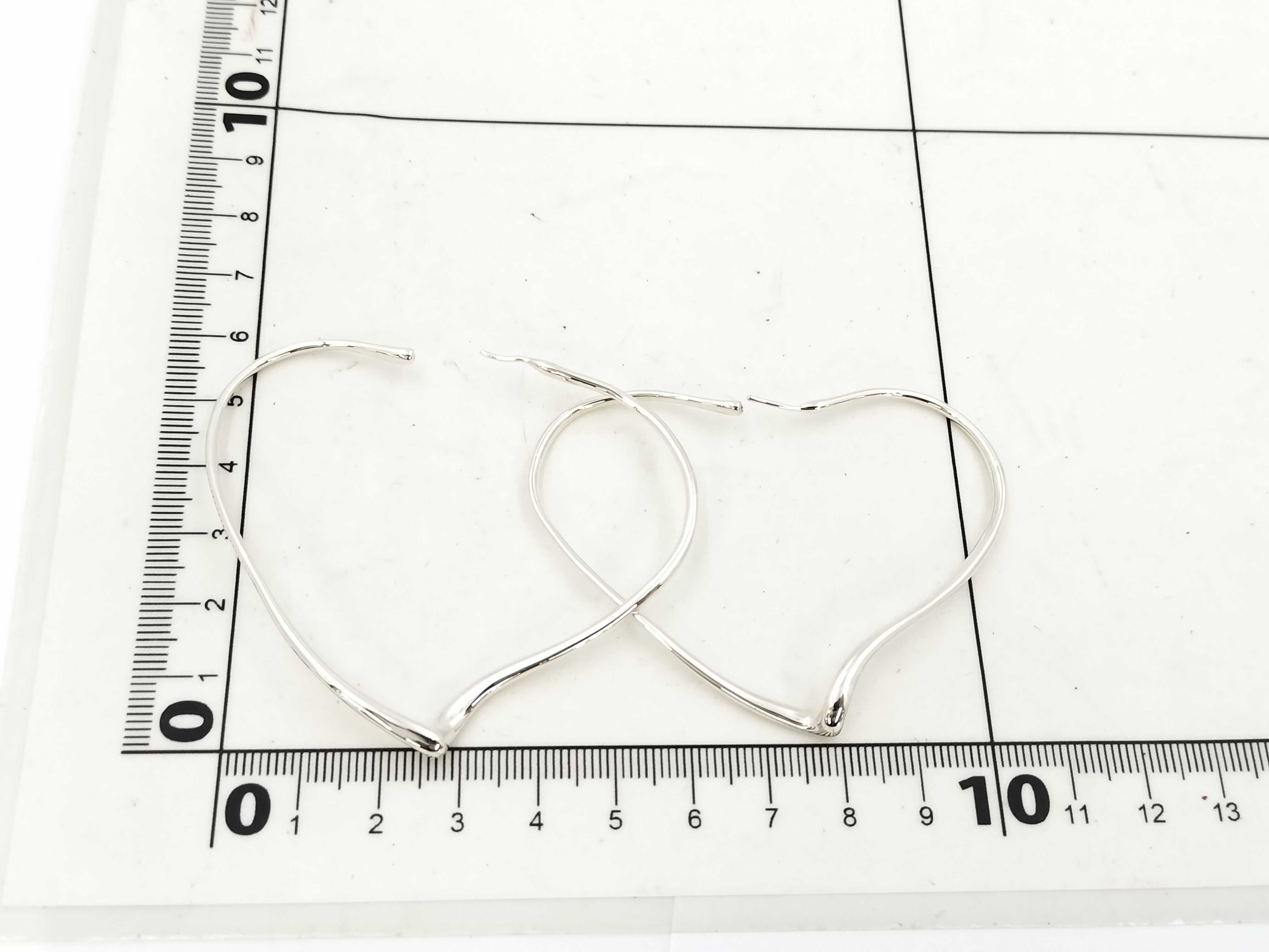 【水曜終了】(10700_0123)Tiffany&Co. ティファニー エルサ・ペレッティ オープン ハート フープ ピアス Lサイズ Ag925 10.9g