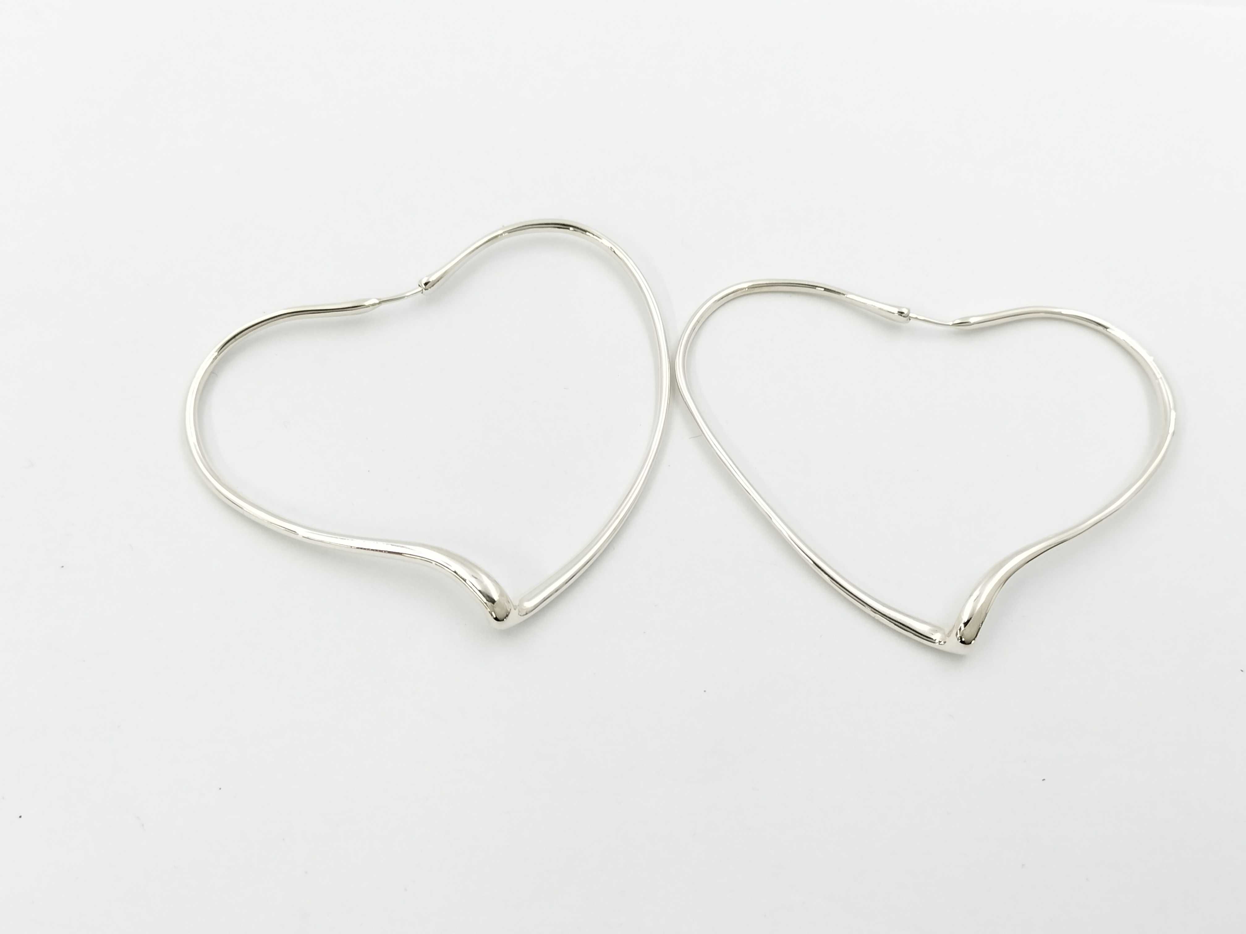 【水曜終了】(10700_0123)Tiffany&Co. ティファニー エルサ・ペレッティ オープン ハート フープ ピアス Lサイズ Ag925 10.9g