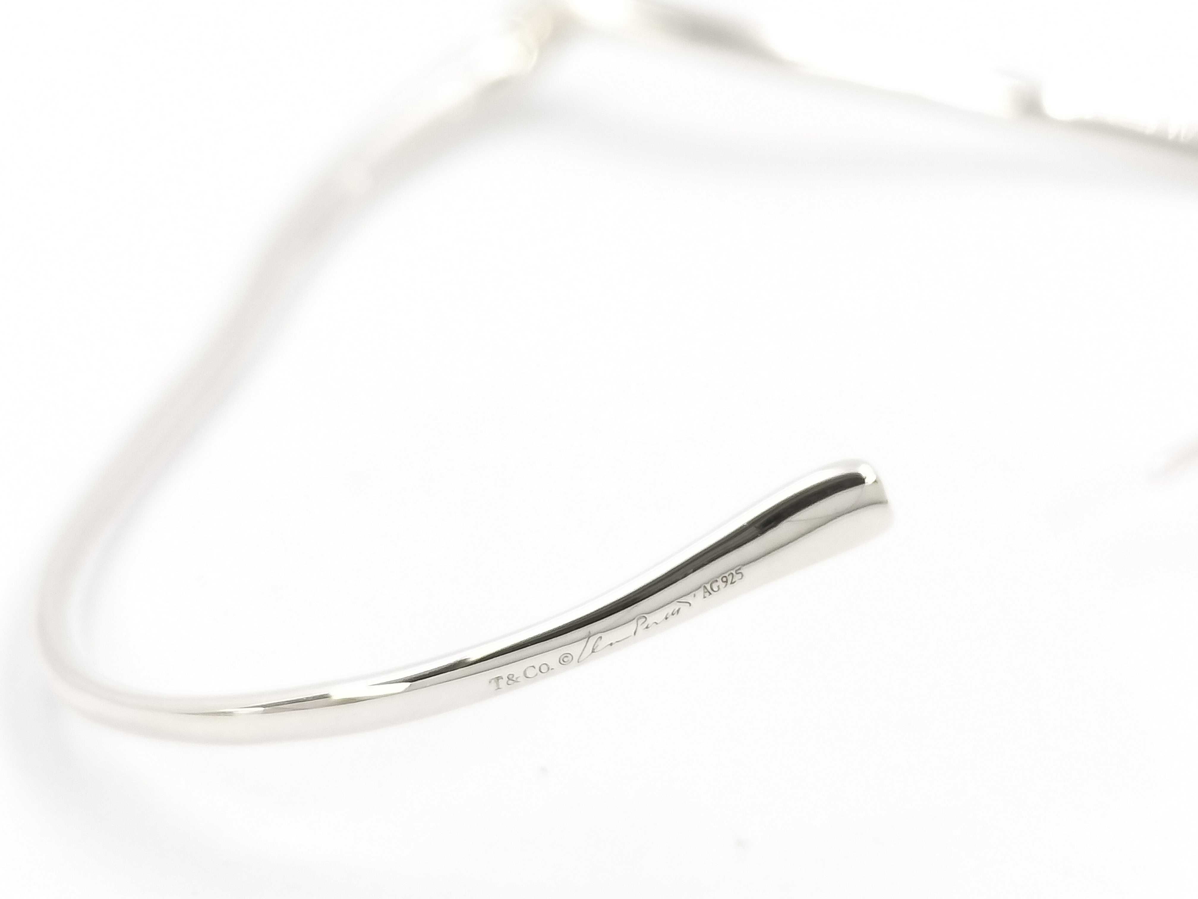 【水曜終了】(10700_0123)Tiffany&Co. ティファニー エルサ・ペレッティ オープン ハート フープ ピアス Lサイズ Ag925 10.9g