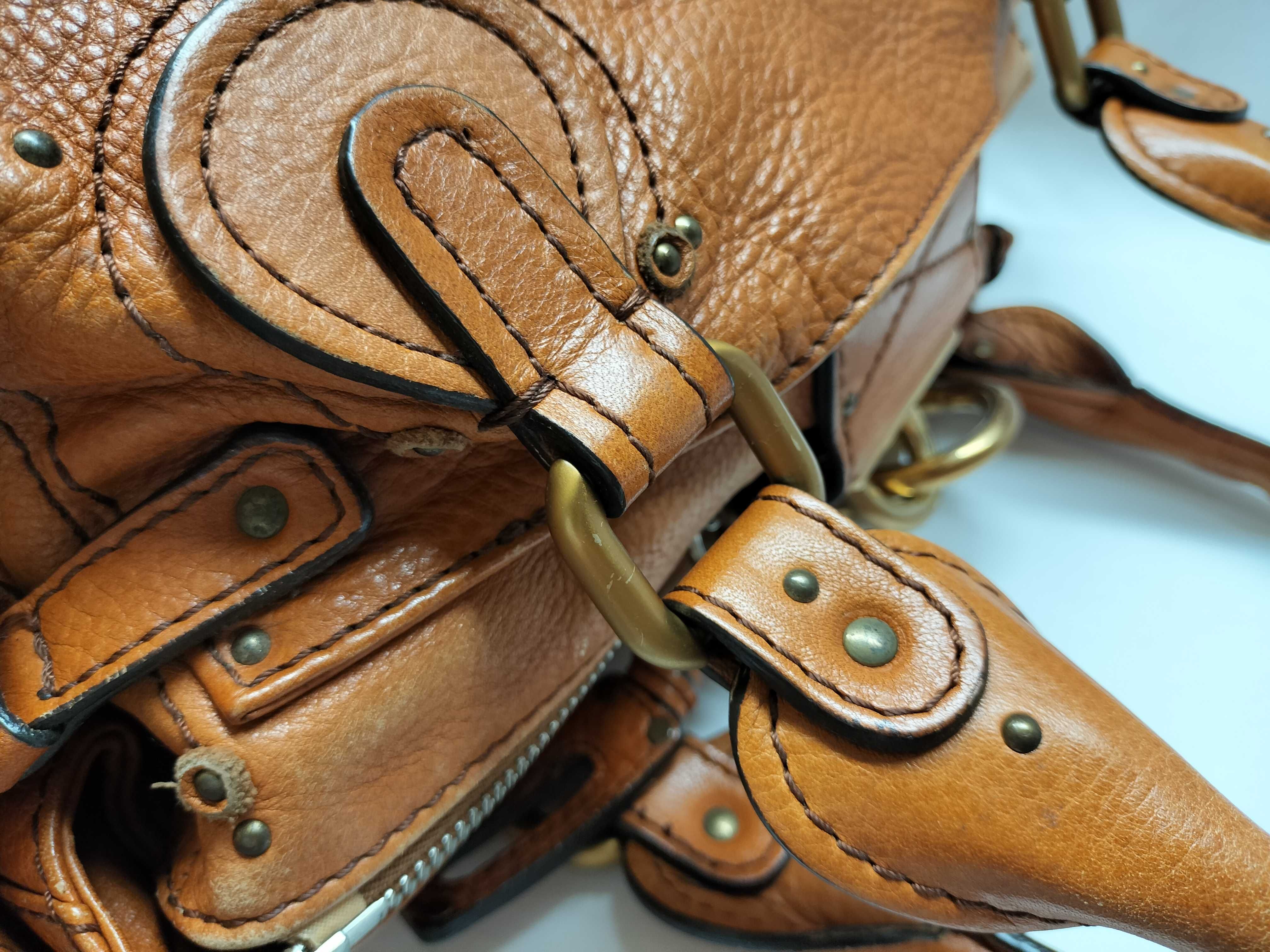 【水曜終了】(10699_0096)chloe Chloe クロエ パディントン レザー パドロック カデナ 南京錠 トートバッグ ハンドバッグ